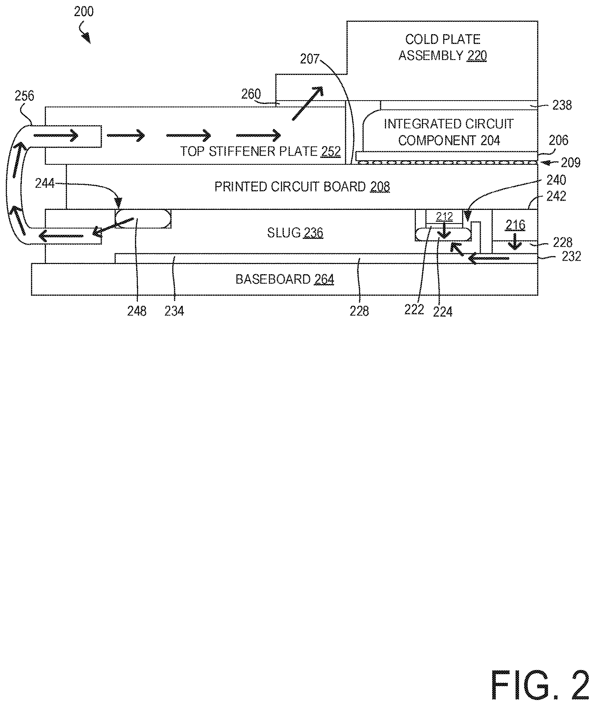 Patent US12504799 Figure 2 – Flexible and modular top and bottom side processor unit module cooling