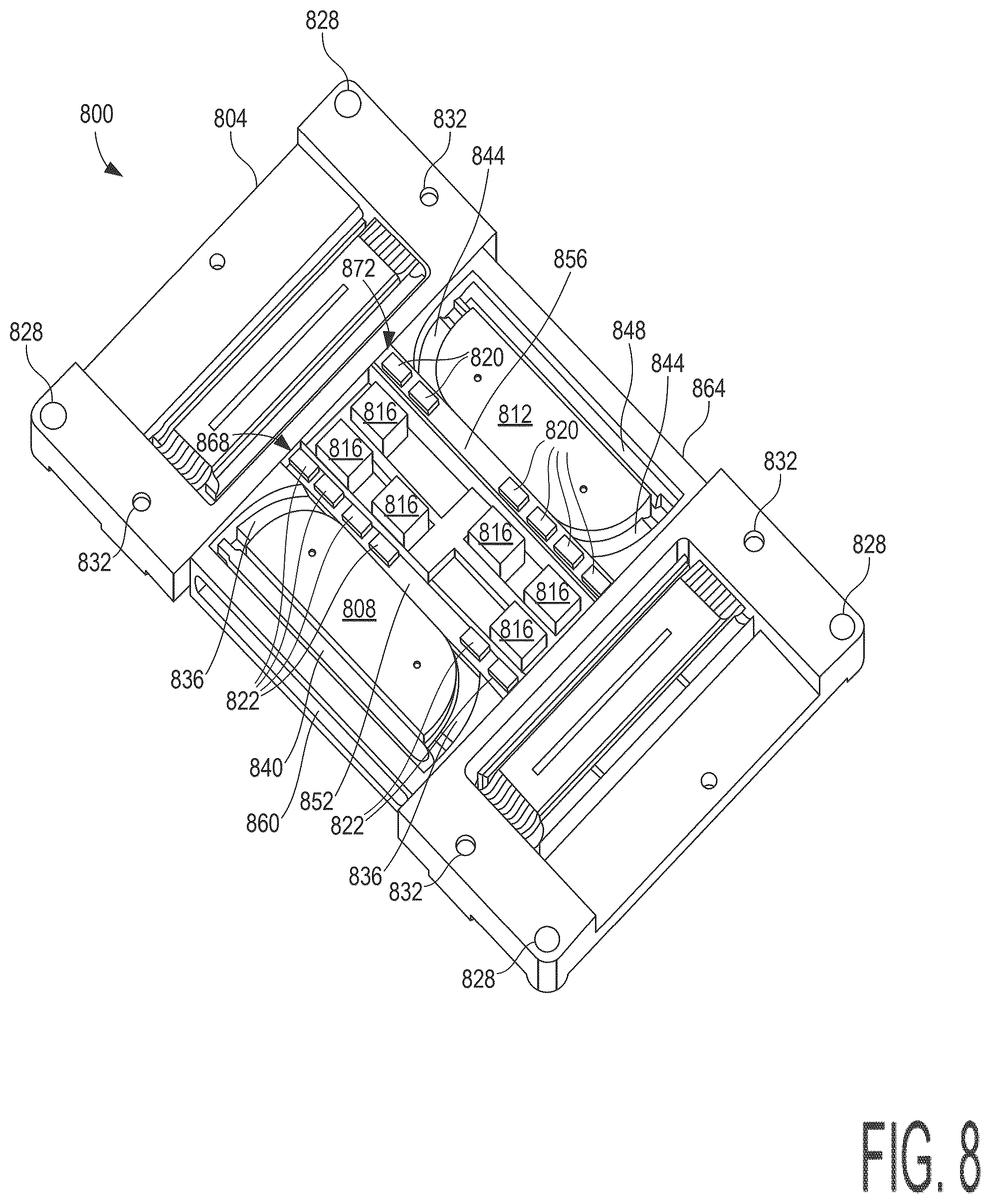 Patent US12504799 Figure 8 – Flexible and modular top and bottom side processor unit module cooling