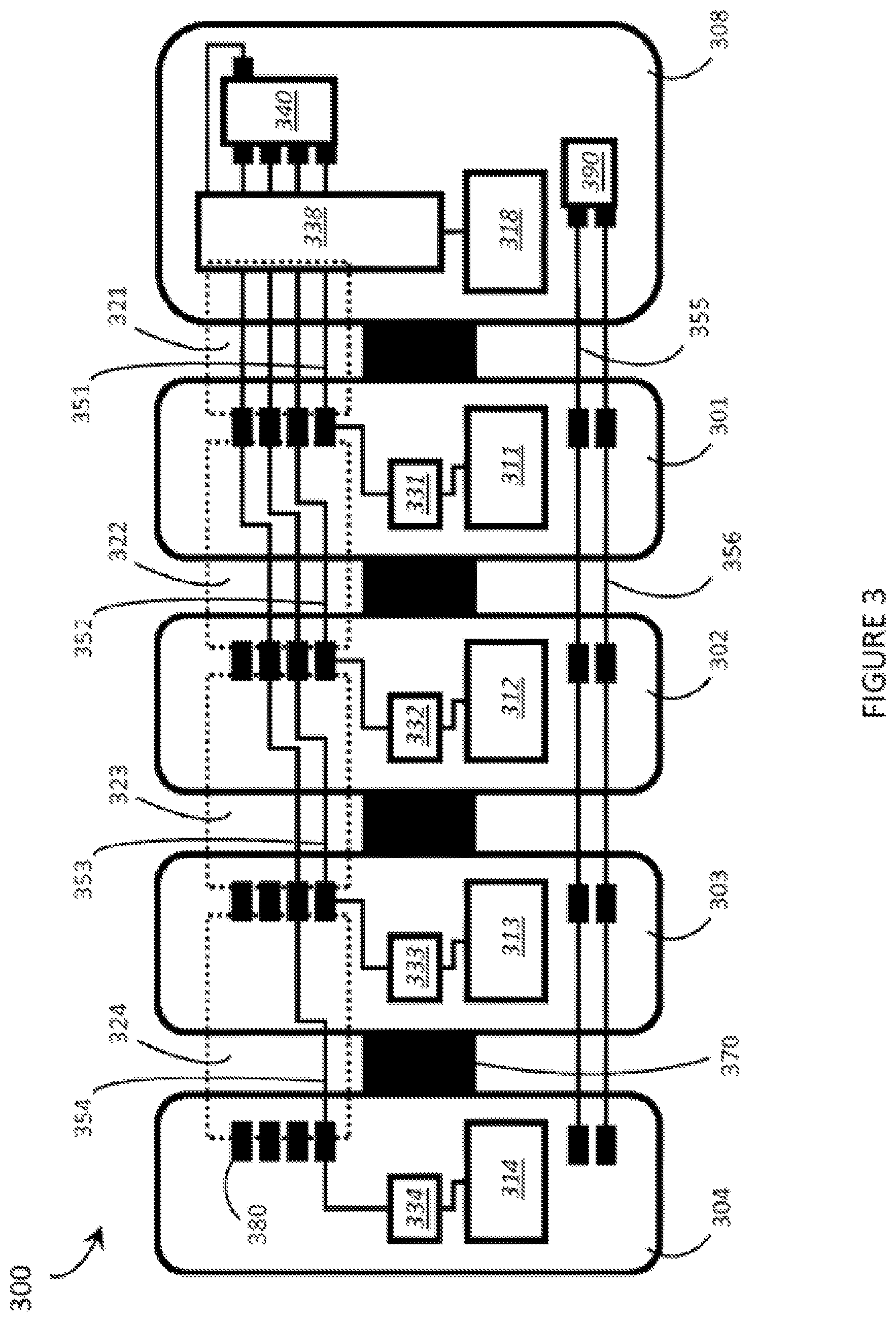 Patent US12504816 Figure 3 – Wearable devices and associated band structures for sensing neuromuscular signals using sensor pairs in respective pods with communicative pathways to a common processor