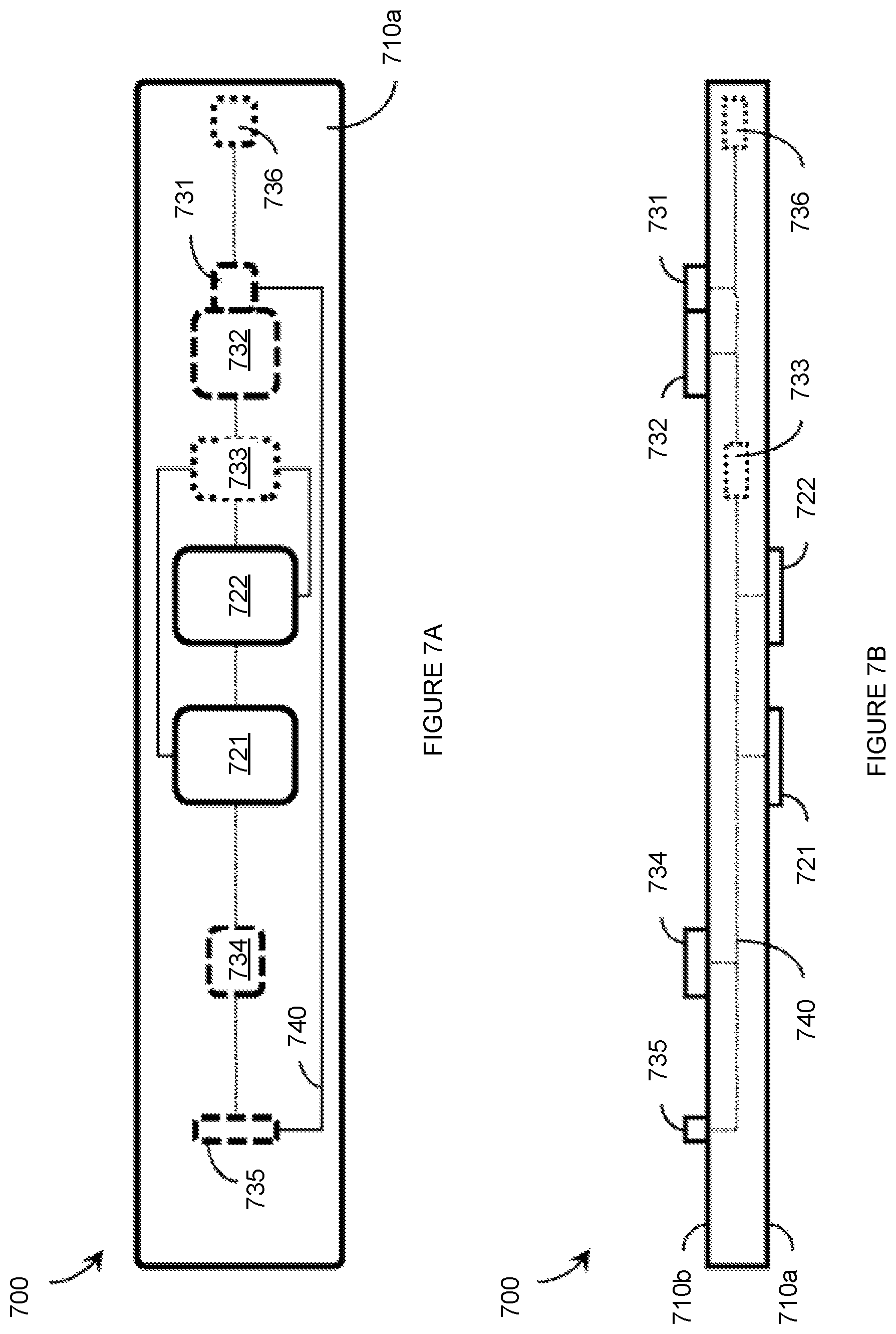 Patent US12504816 Figure 7 – Wearable devices and associated band structures for sensing neuromuscular signals using sensor pairs in respective pods with communicative pathways to a common processor
