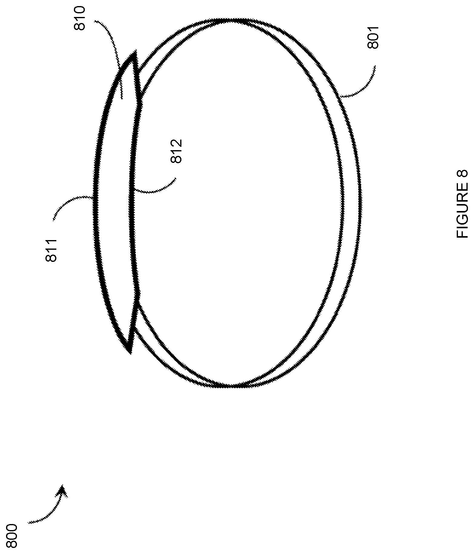Patent US12504816 Figure 8 – Wearable devices and associated band structures for sensing neuromuscular signals using sensor pairs in respective pods with communicative pathways to a common processor