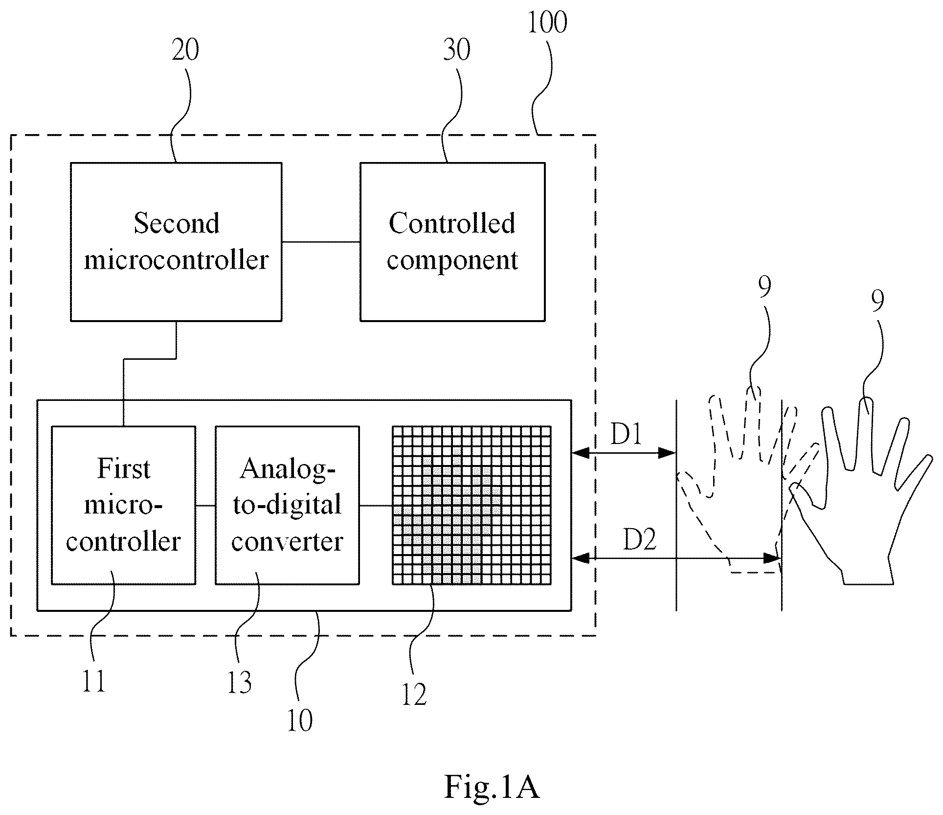 Patent US12504828 — Thermal-image proximity gesture recognition module, device having thermal-image proximity gesture recognition function, and thermal-image proximity gesture recognition — Figure 1