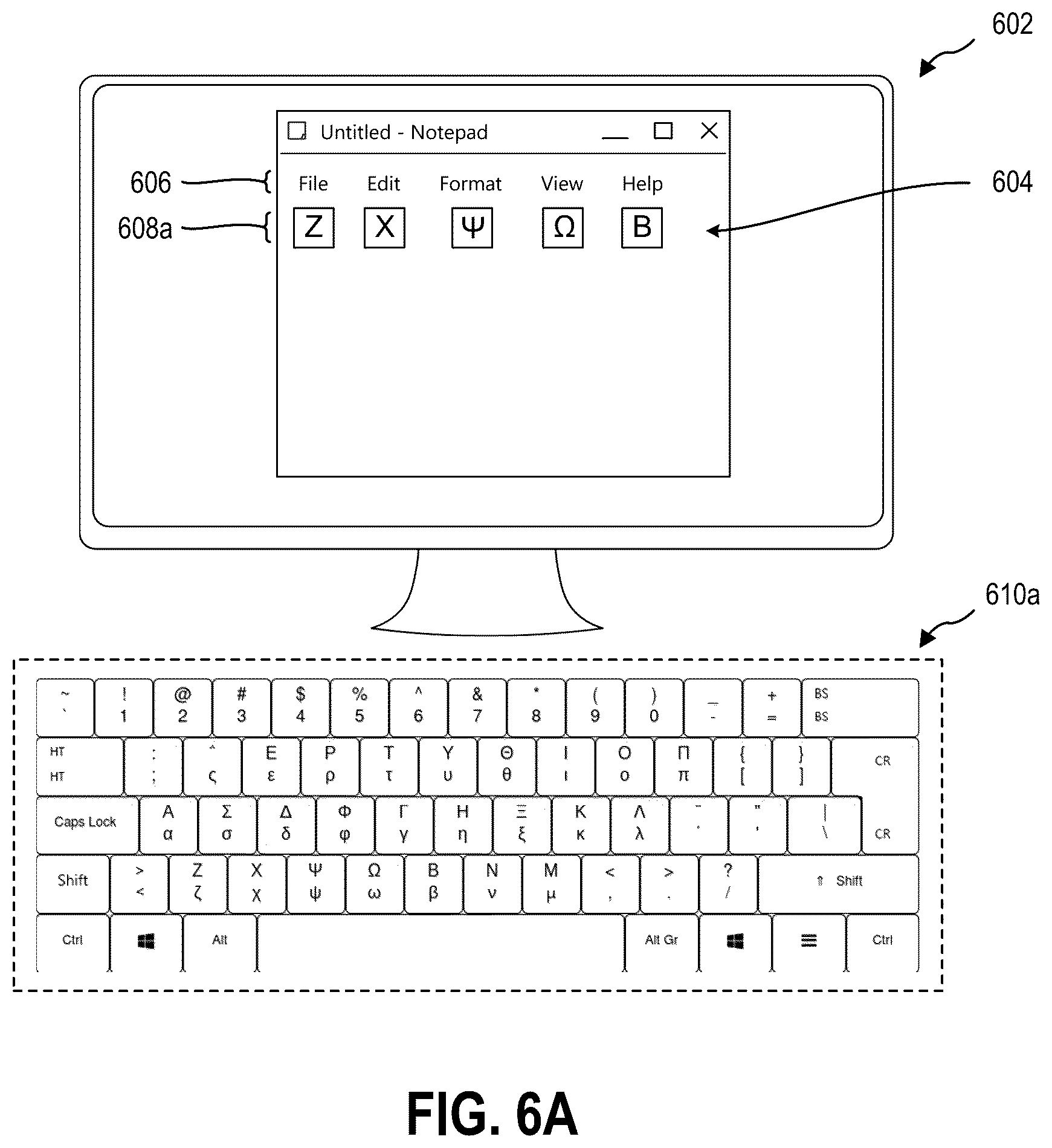 Patent US12504832 Figure 6 – Determining and presenting access keys for a current keyboard layout