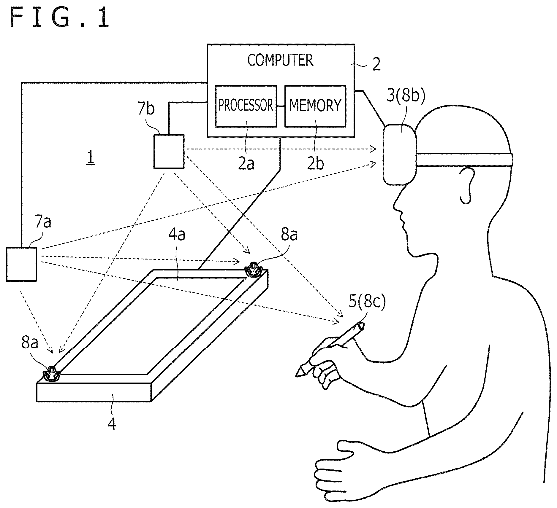 Patent US12504833 Figure 1 – Position indicating device and information processing device