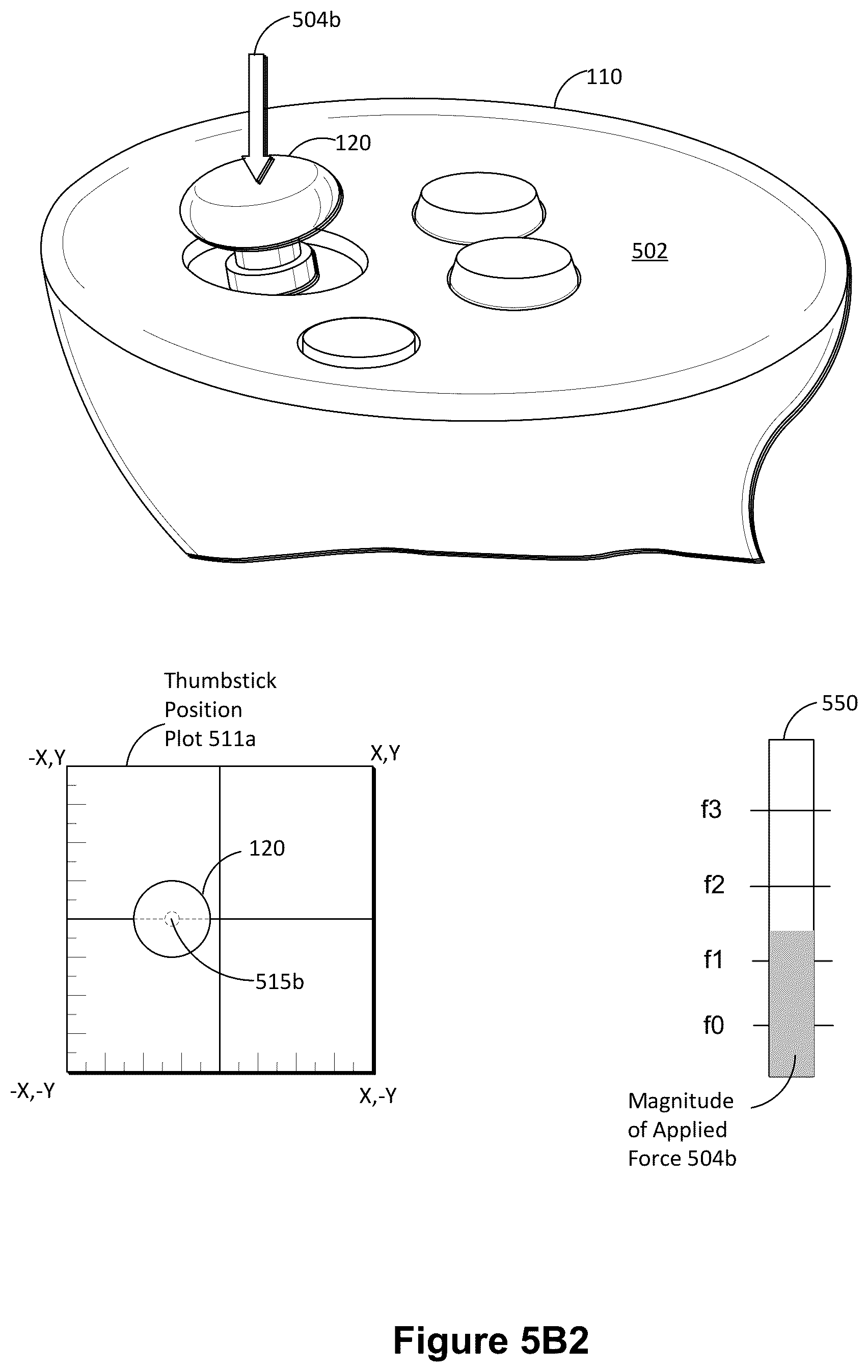 Patent US12504834 Figure 10 – Extended-reality controller for providing different haptic feedback events based on positions and magnitudes of user inputs, and systems, devices, and methods of use thereof