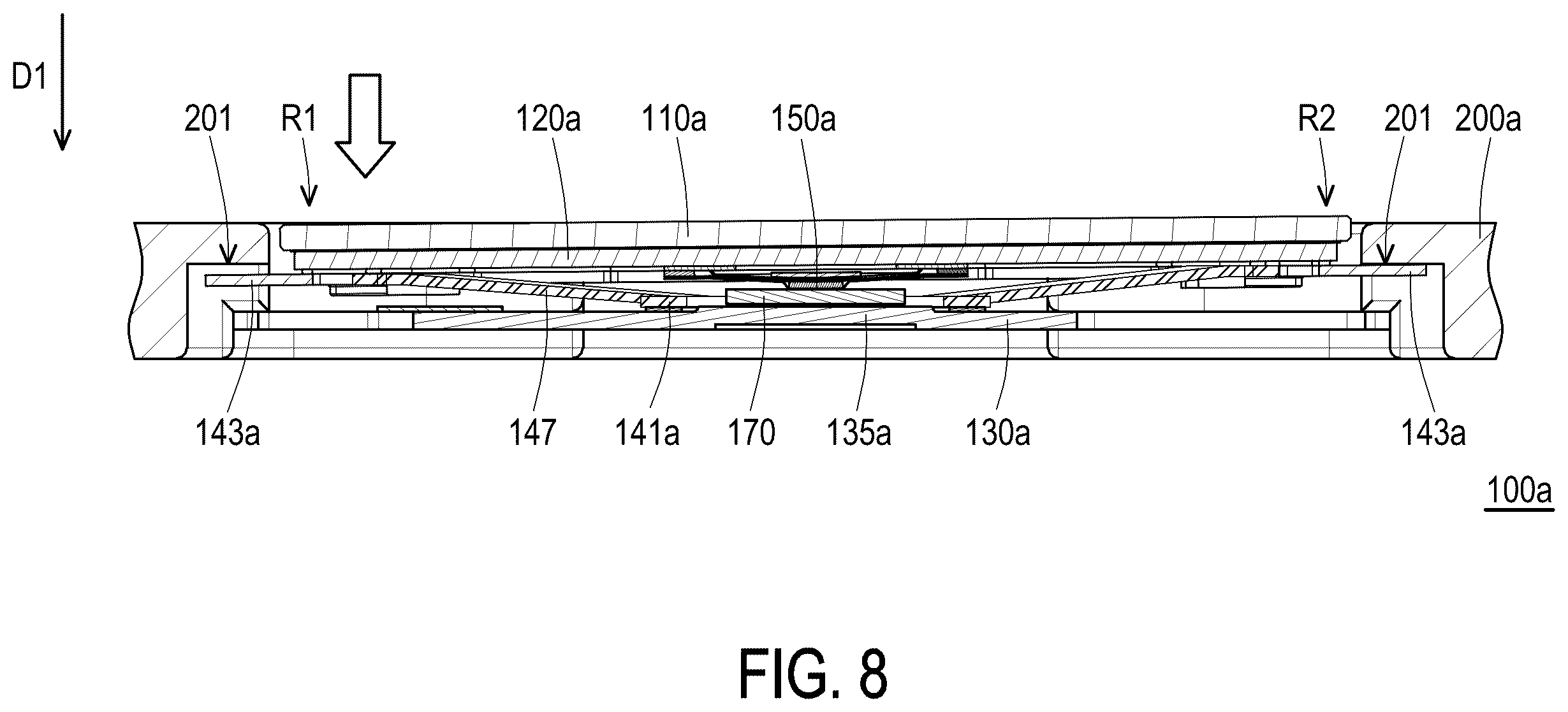 Patent US12504837 Figure 8 – Touch device and input device