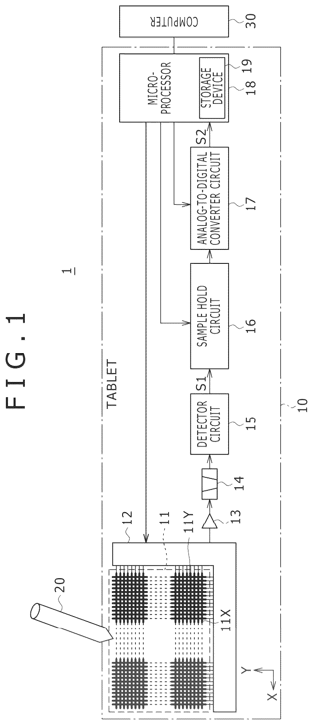 Patent US12504843 Figure 1 – Position indicator, position detecting device, position detecting circuit, and position detecting method