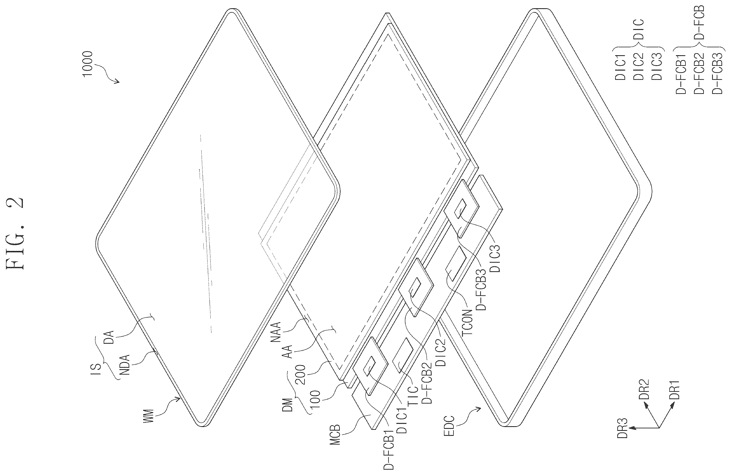 Patent US12504844 Figure 2 – Electronic device comprising display layer and sensor layer