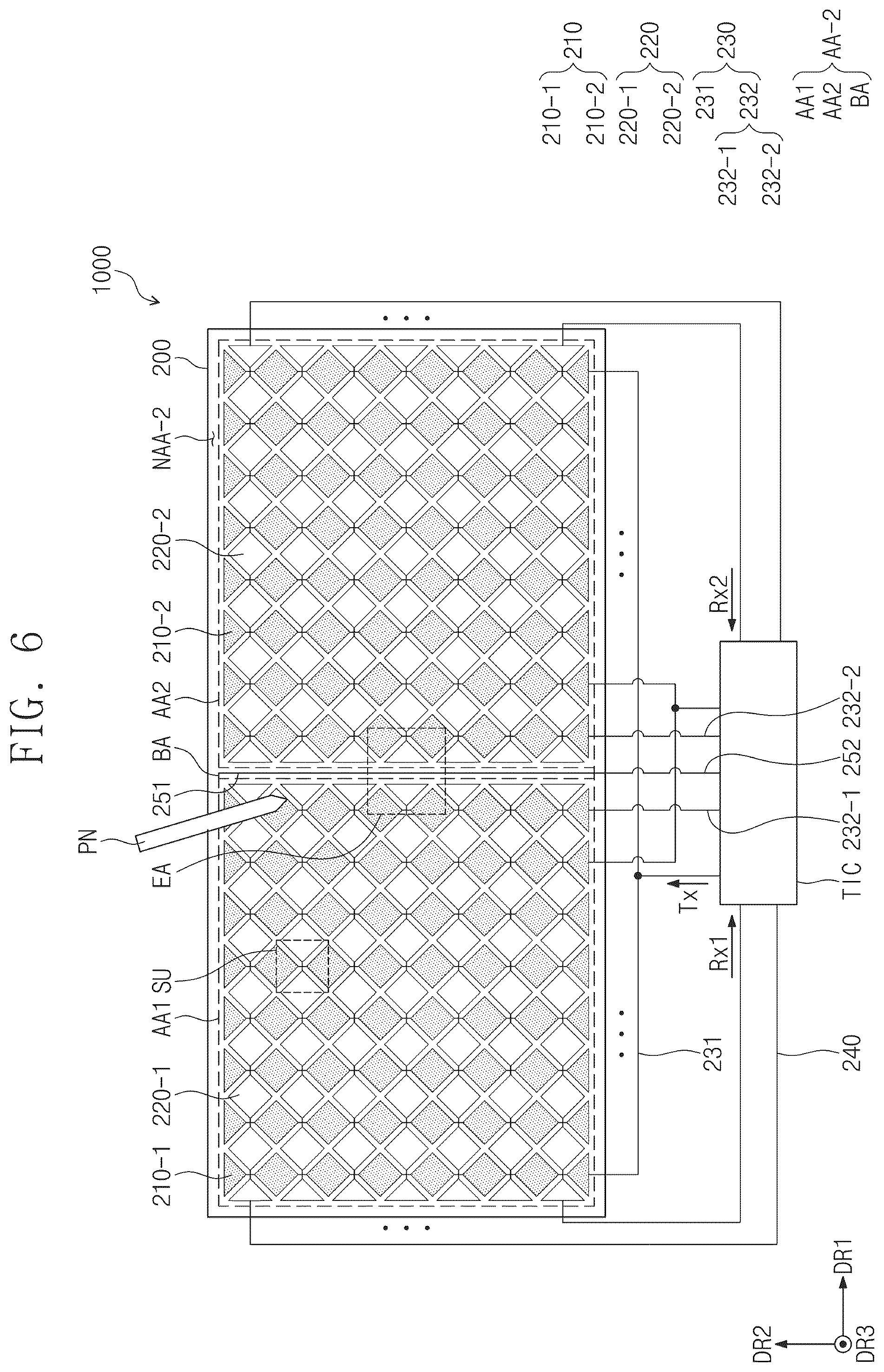 Patent US12504844 Figure 6 – Electronic device comprising display layer and sensor layer