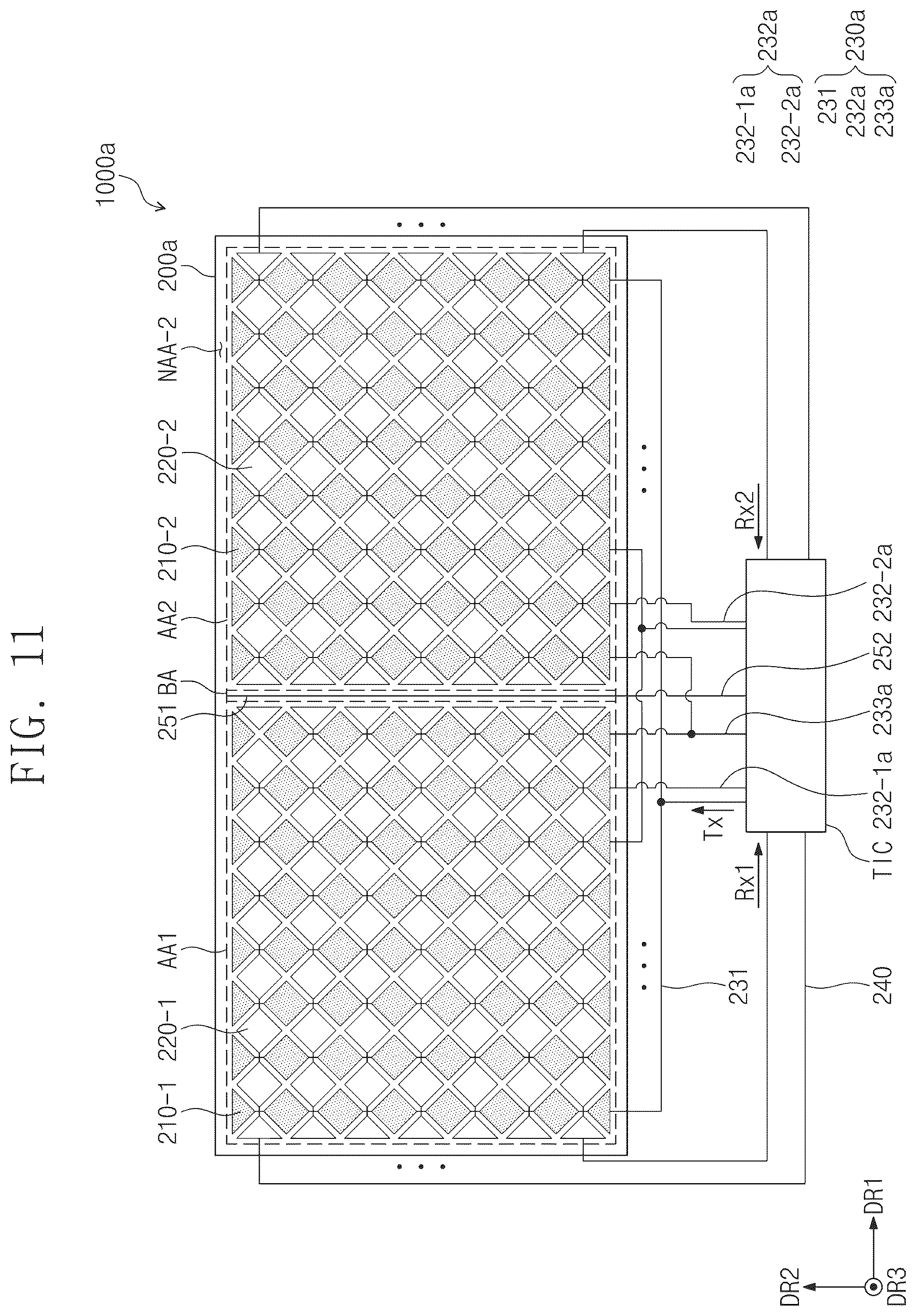 Patent US12504844 Figure 11 – Electronic device comprising display layer and sensor layer