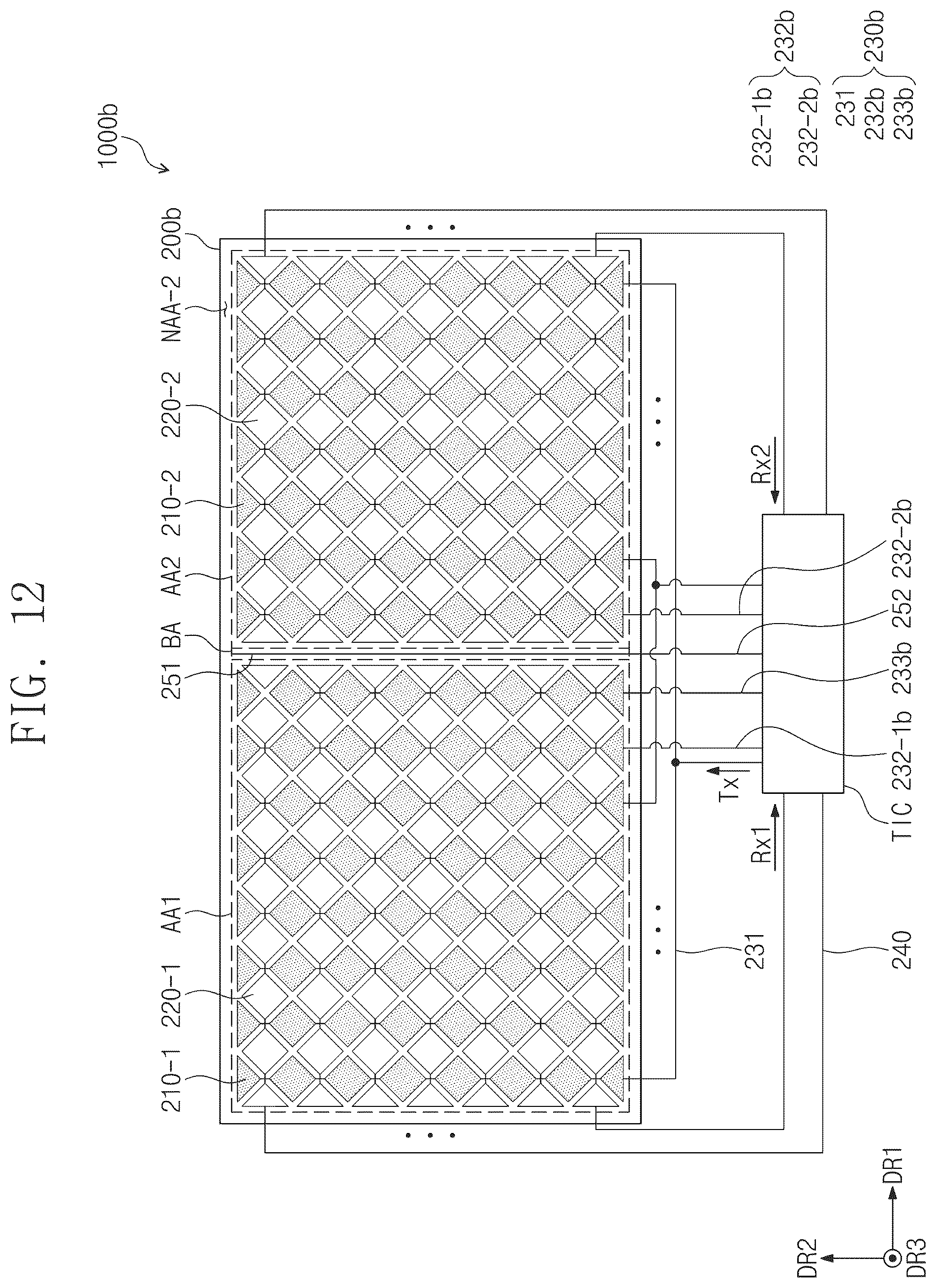 Patent US12504844 Figure 12 – Electronic device comprising display layer and sensor layer
