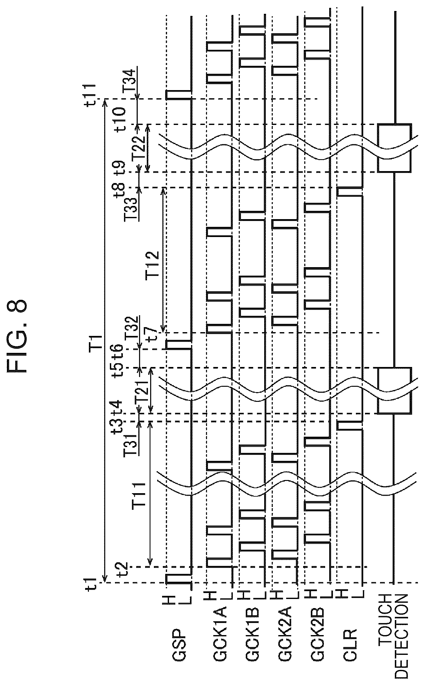 Patent US12504847 Figure 8 – In-cell touch panel and control method thereof