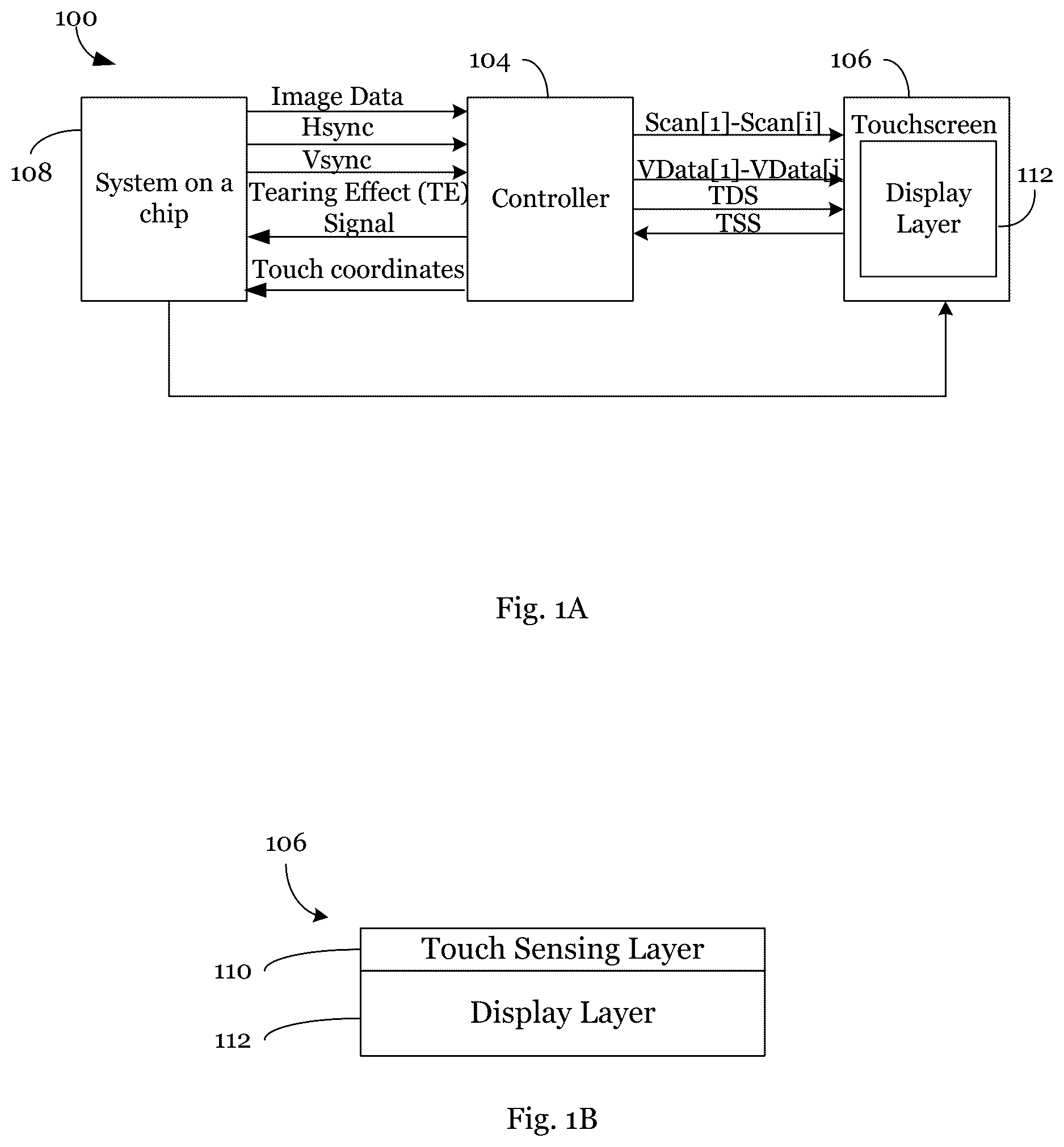 Patent US12504848 Figure 1 – Touchscreen displays