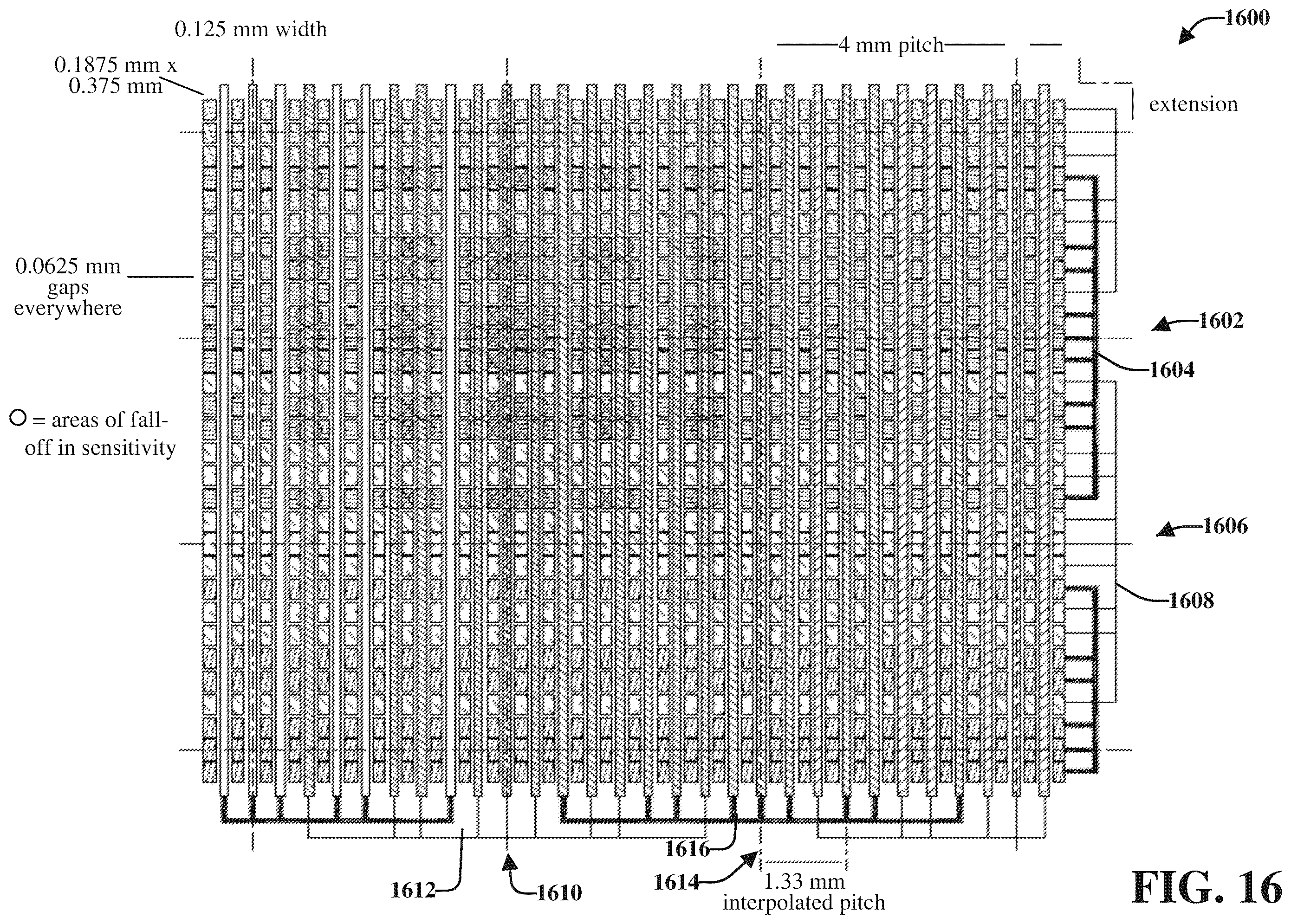 Patent US12504855 Figure 17 – Interpolation electrode patterning for capacitive-grid touch sensor