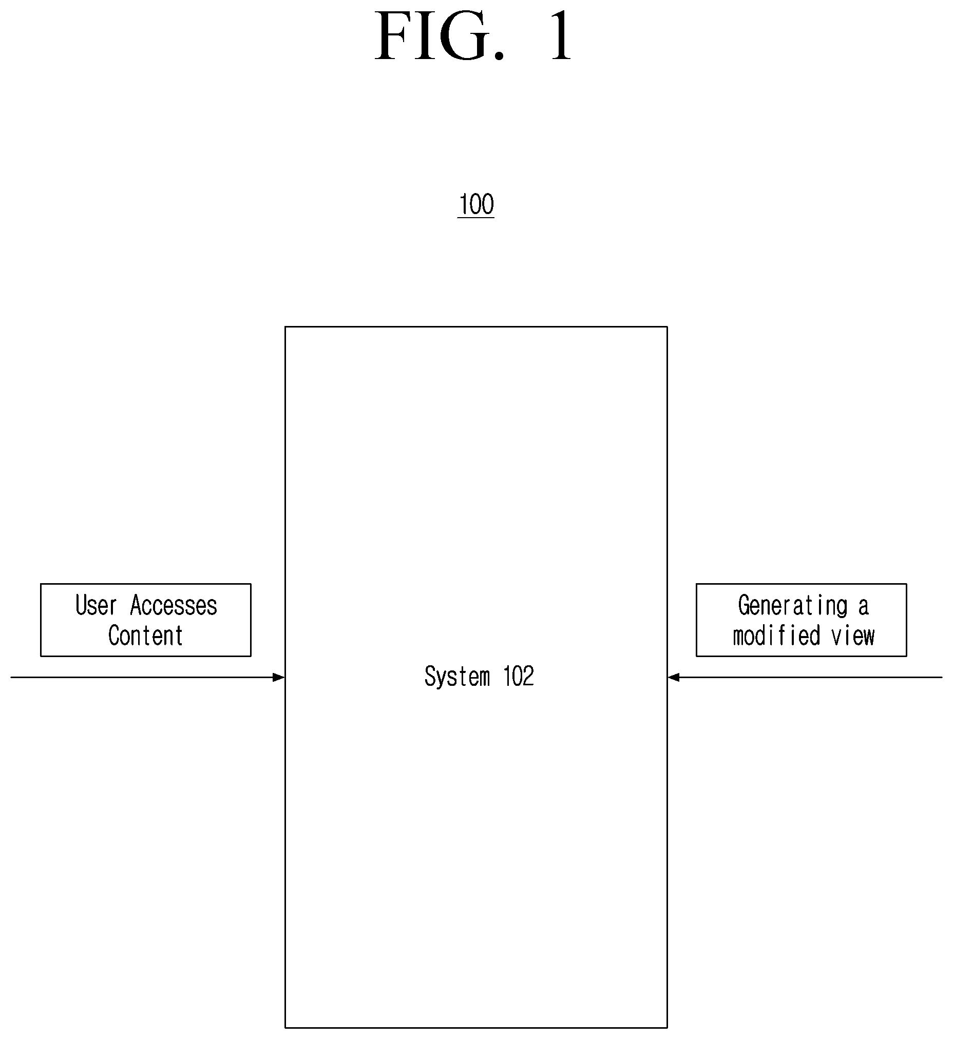 Patent US12504858 Figure 1 – Method and system for improving user experience for accessing content on a user interface