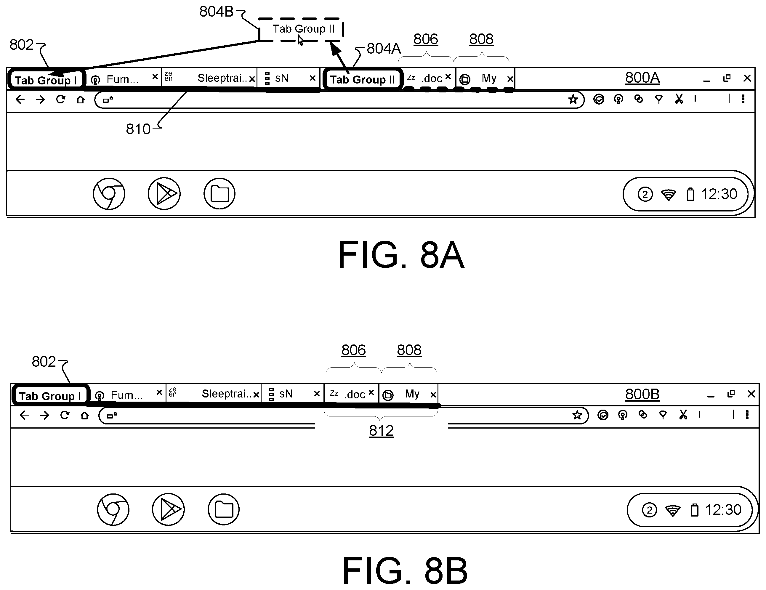 Patent US12504862 Figure 13 – Browser tab management