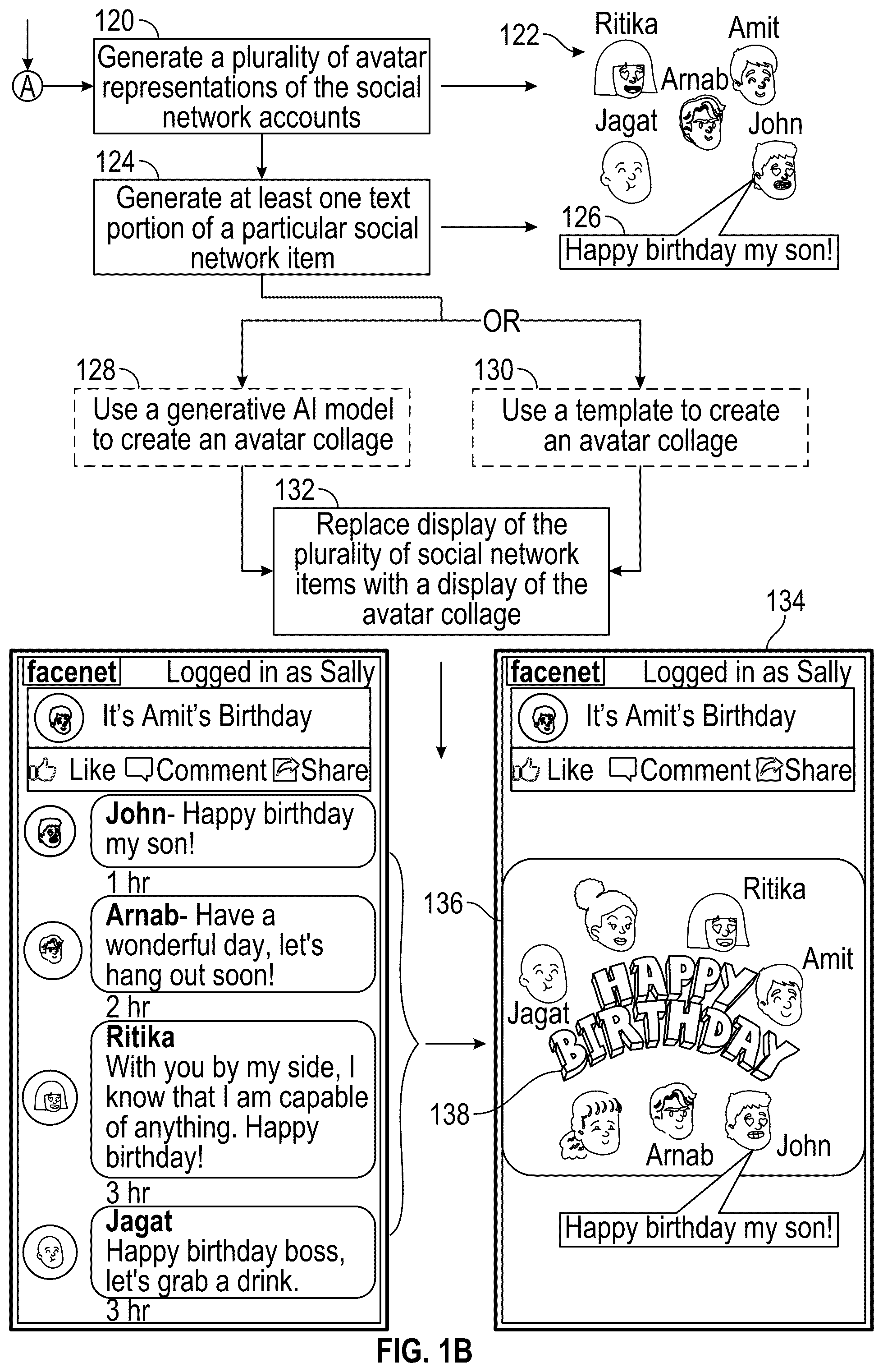 Patent US12504865 Figure 2 – Systems and methods for generating an avatar collage based on social network items
