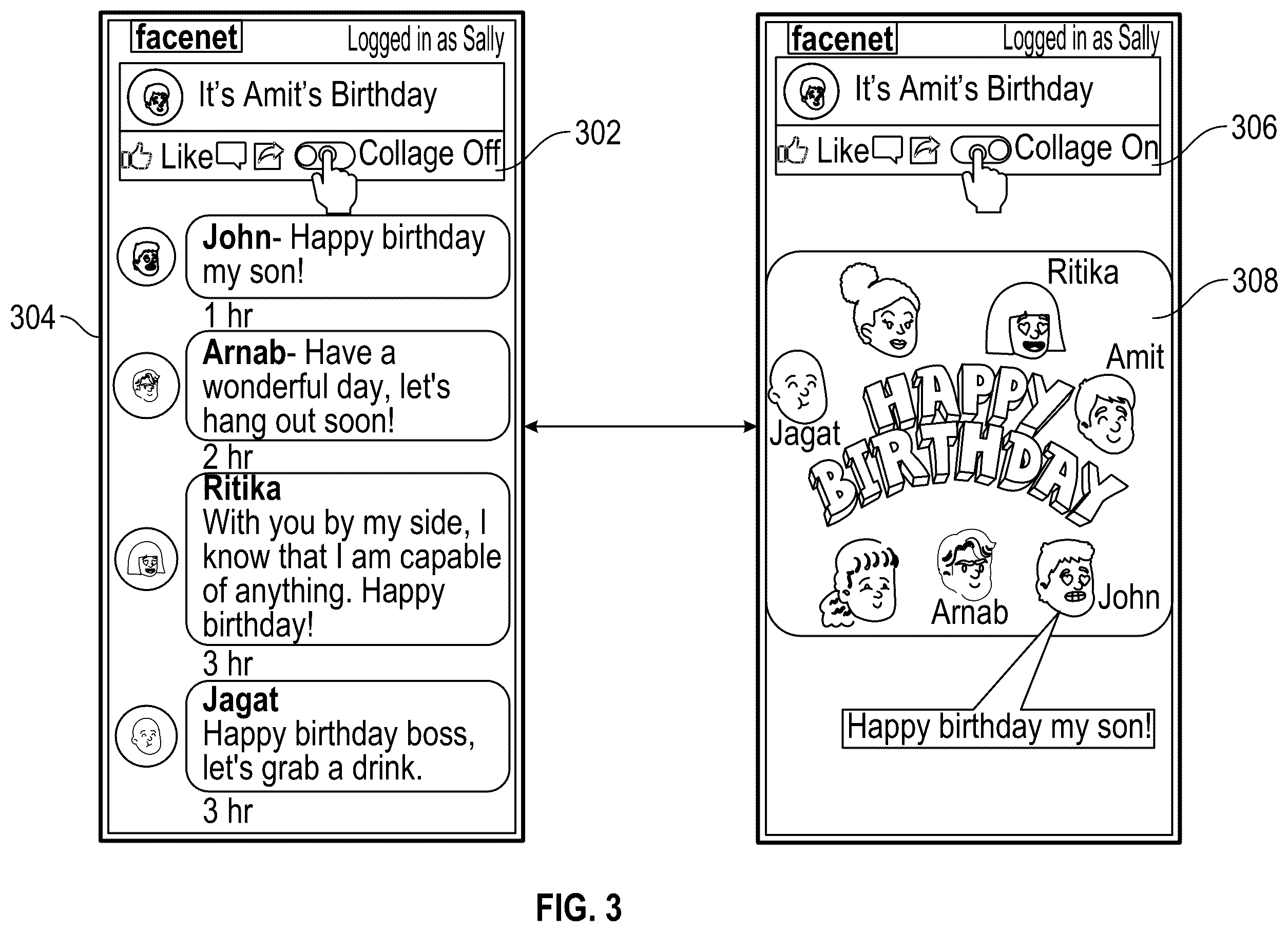Patent US12504865 Figure 5 – Systems and methods for generating an avatar collage based on social network items