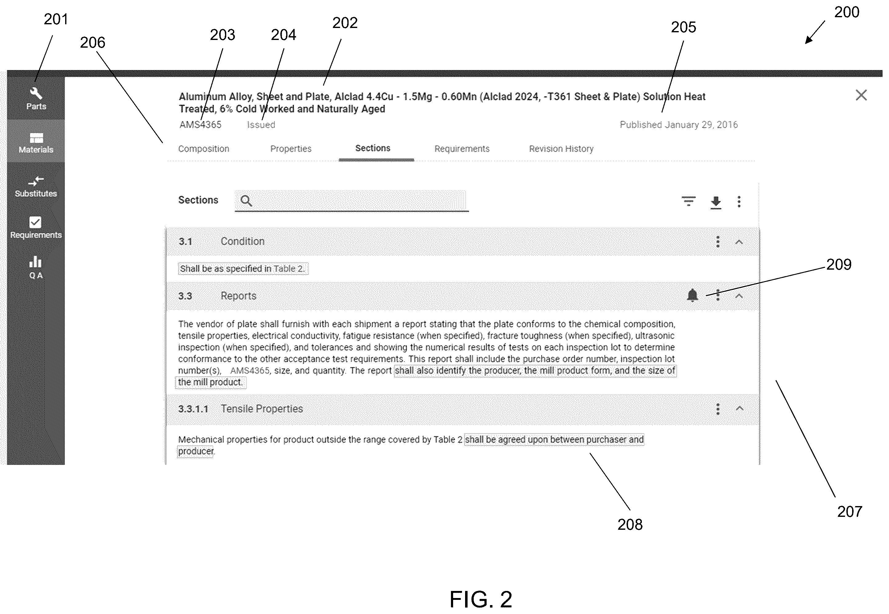 Patent US12504868 Figure 2 – User interface functionality for digital standards