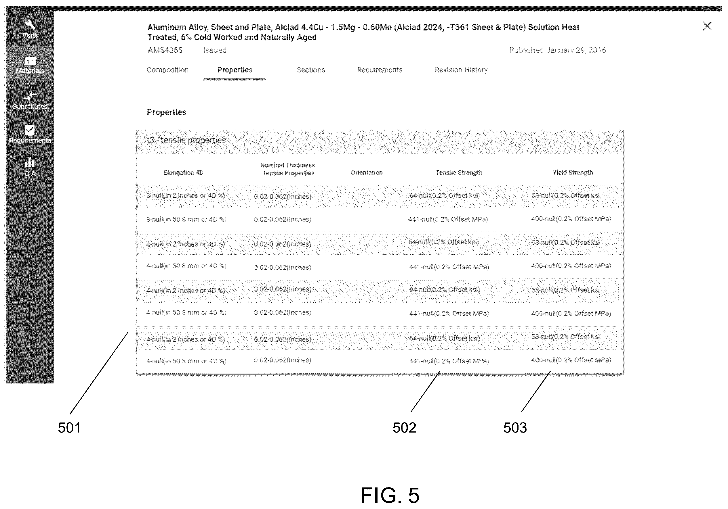 Patent US12504868 Figure 5 – User interface functionality for digital standards