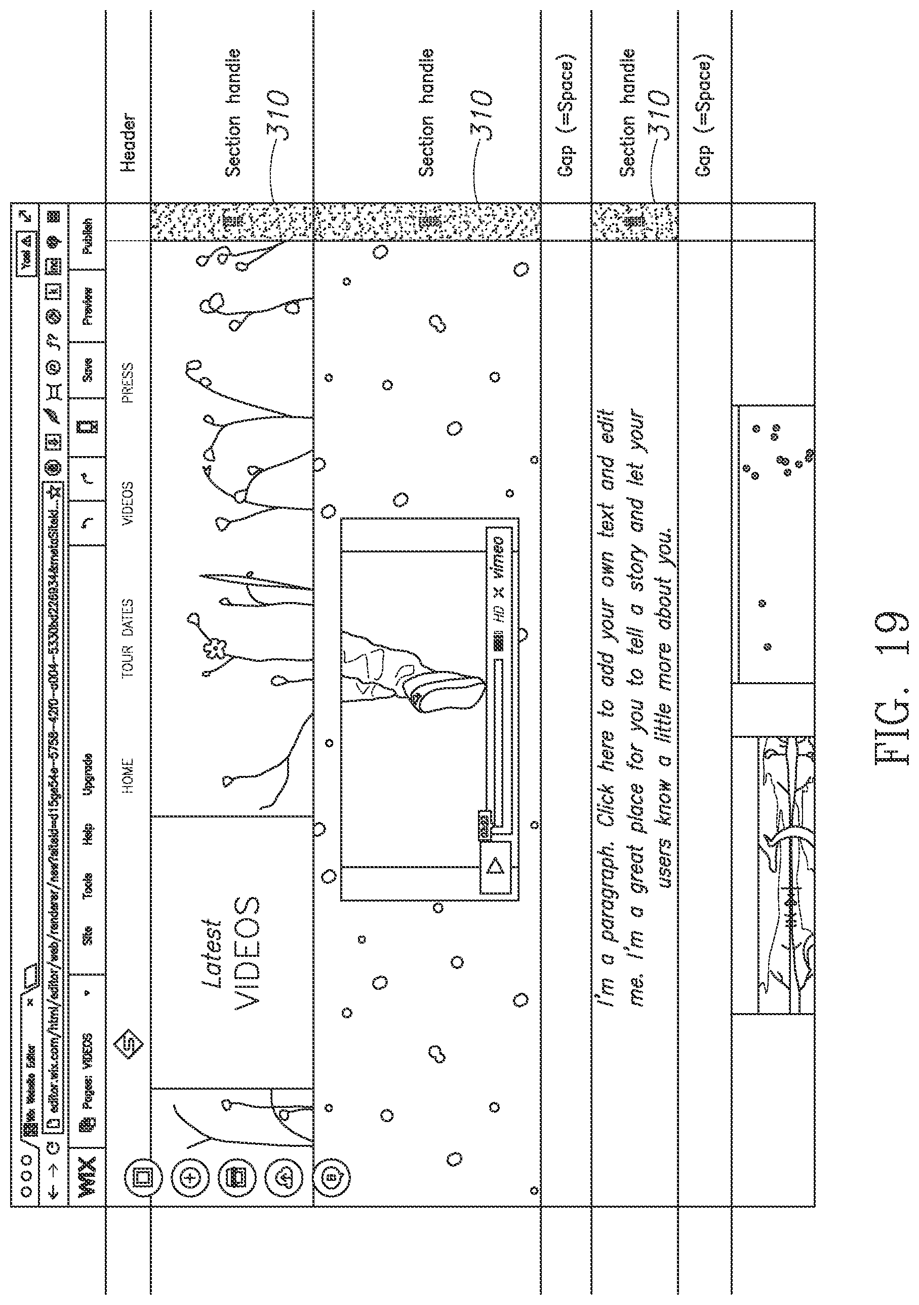 Patent US12504870 Figure 16 – Method and system for section-based editing of a website page