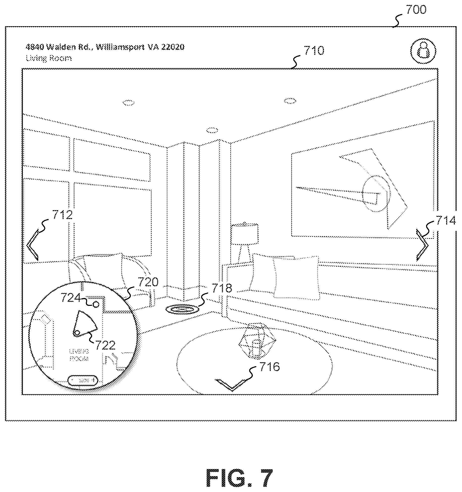 Patent US12504871 Figure 7 – Systems, methods, and user interfaces for generating customized property landing page