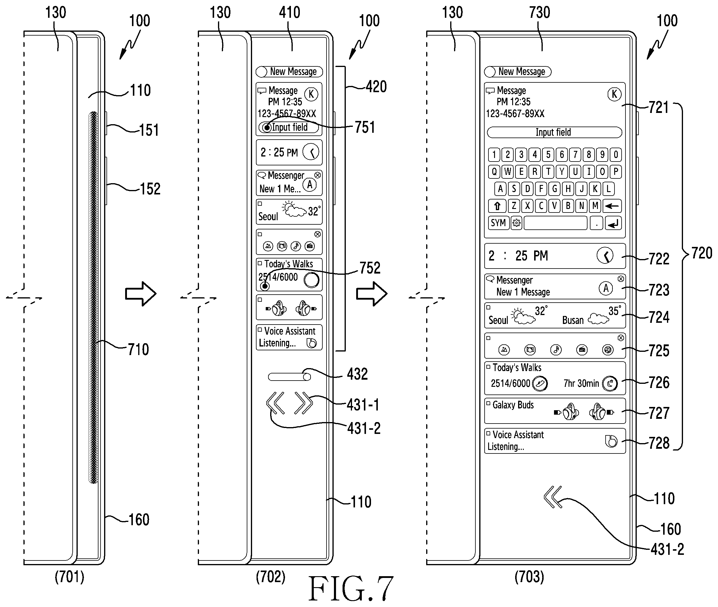 Patent US12504872 Figure 8 – Method for controlling flexible display and electronic device thereof