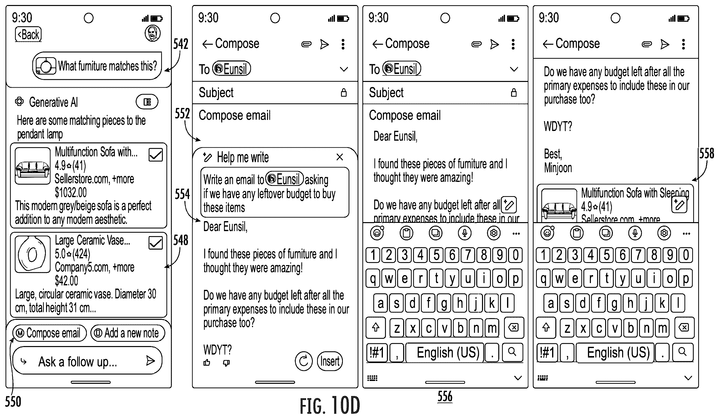 Patent US12504875 Figure 20 – Content selection and action determination based on a gesture input