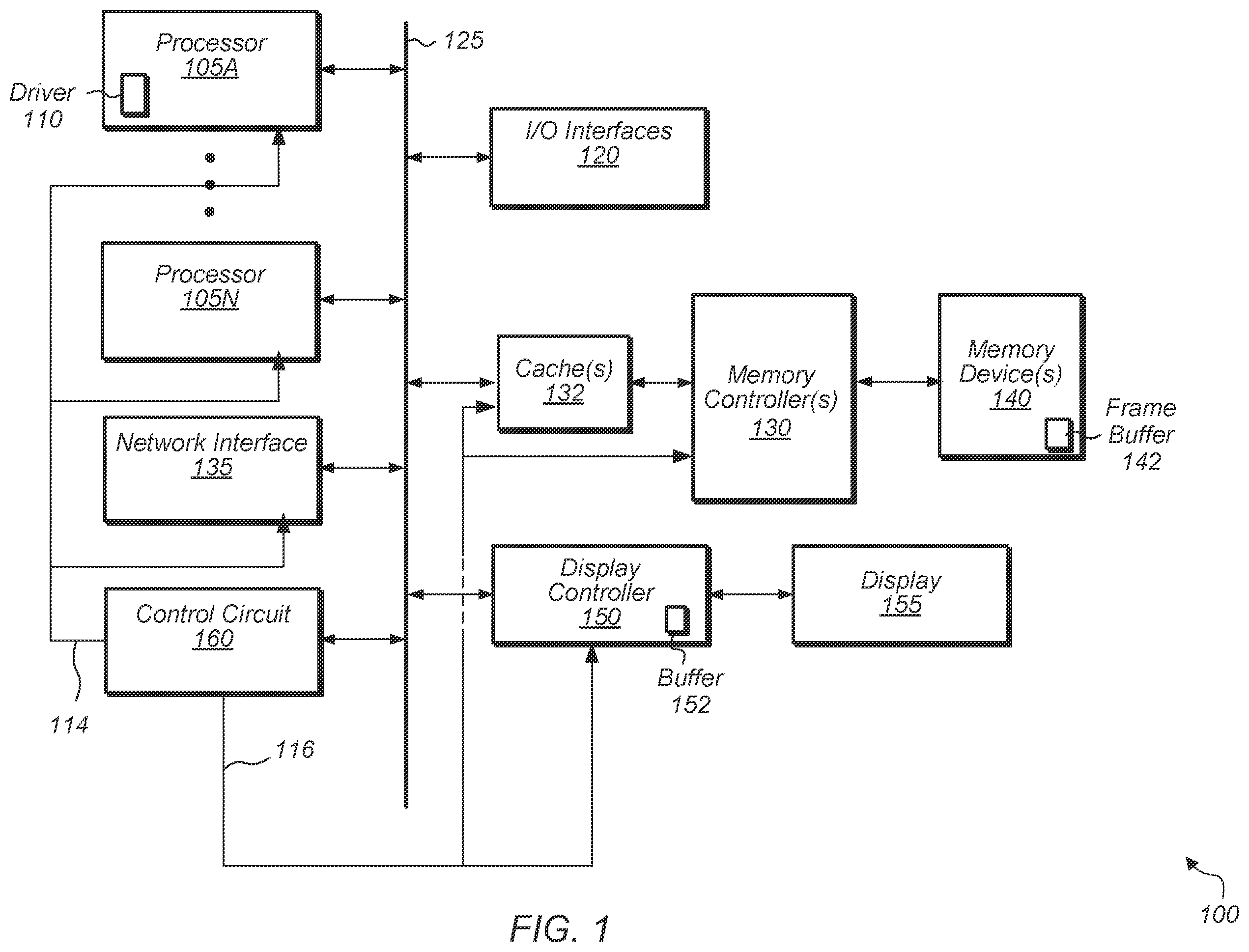 Patent US12504909 Figure 1 – Memory power performance state optimization during image display