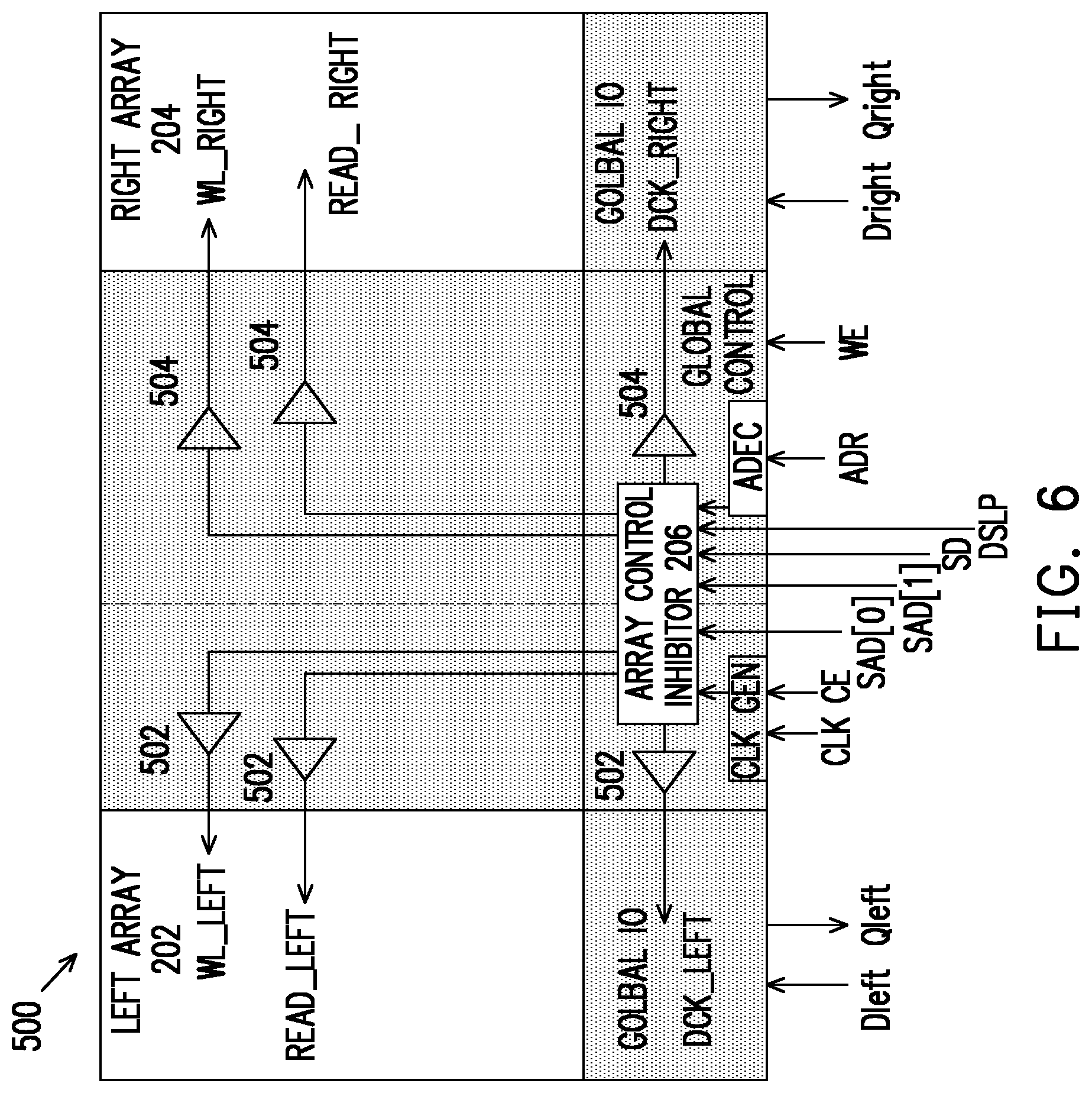 Patent US12504916 Figure 6 – Memory circuit including an array control inhibitor