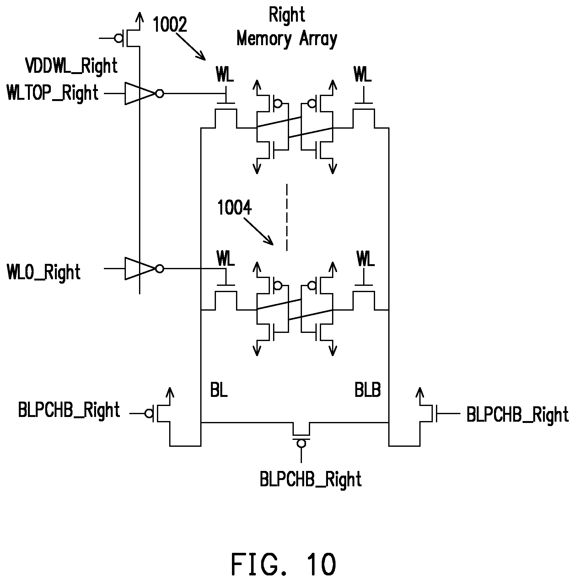Patent US12504916 Figure 10 – Memory circuit including an array control inhibitor