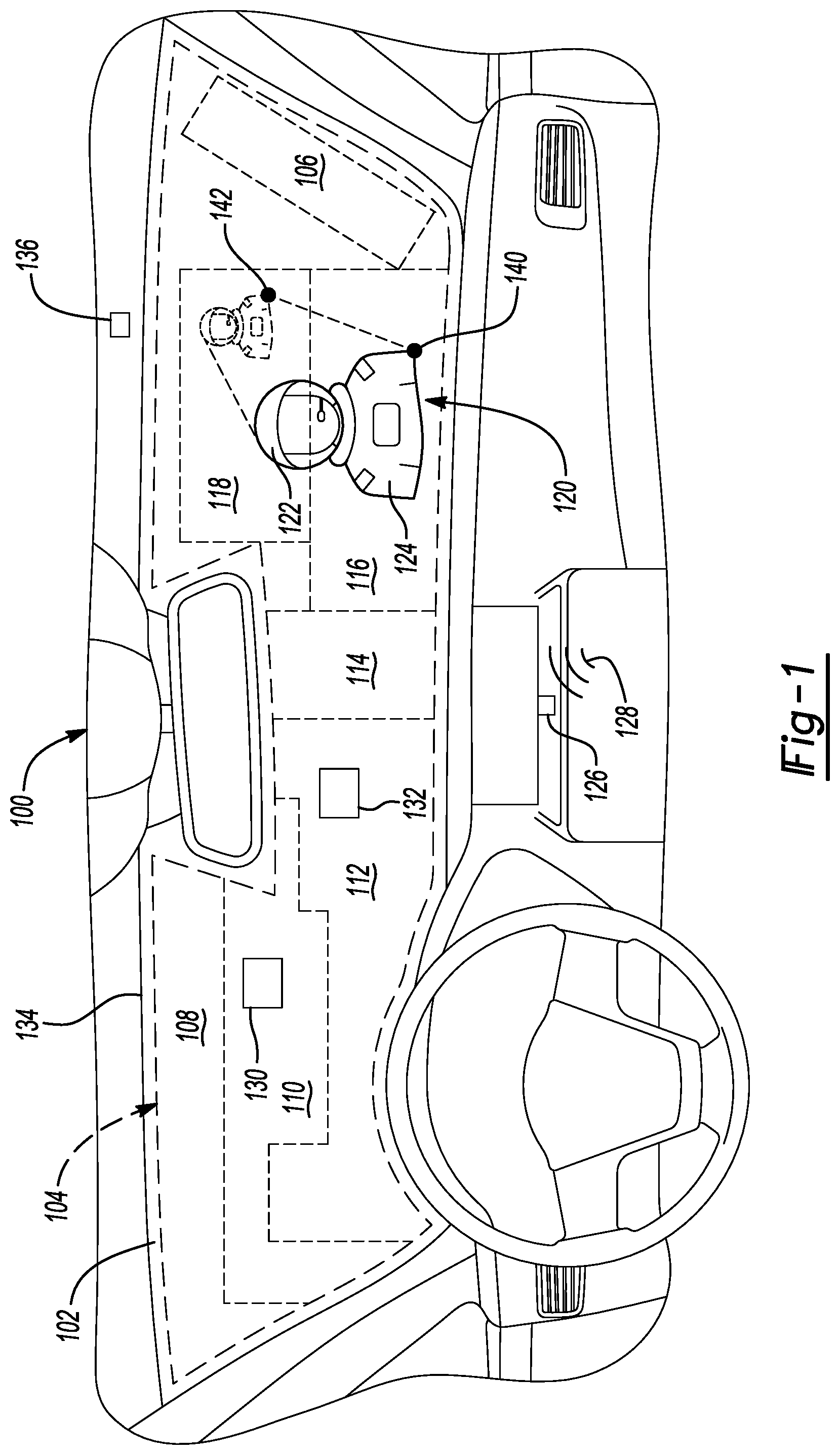 Patent US12504936 — Windshield having zonal displays — Figure 1