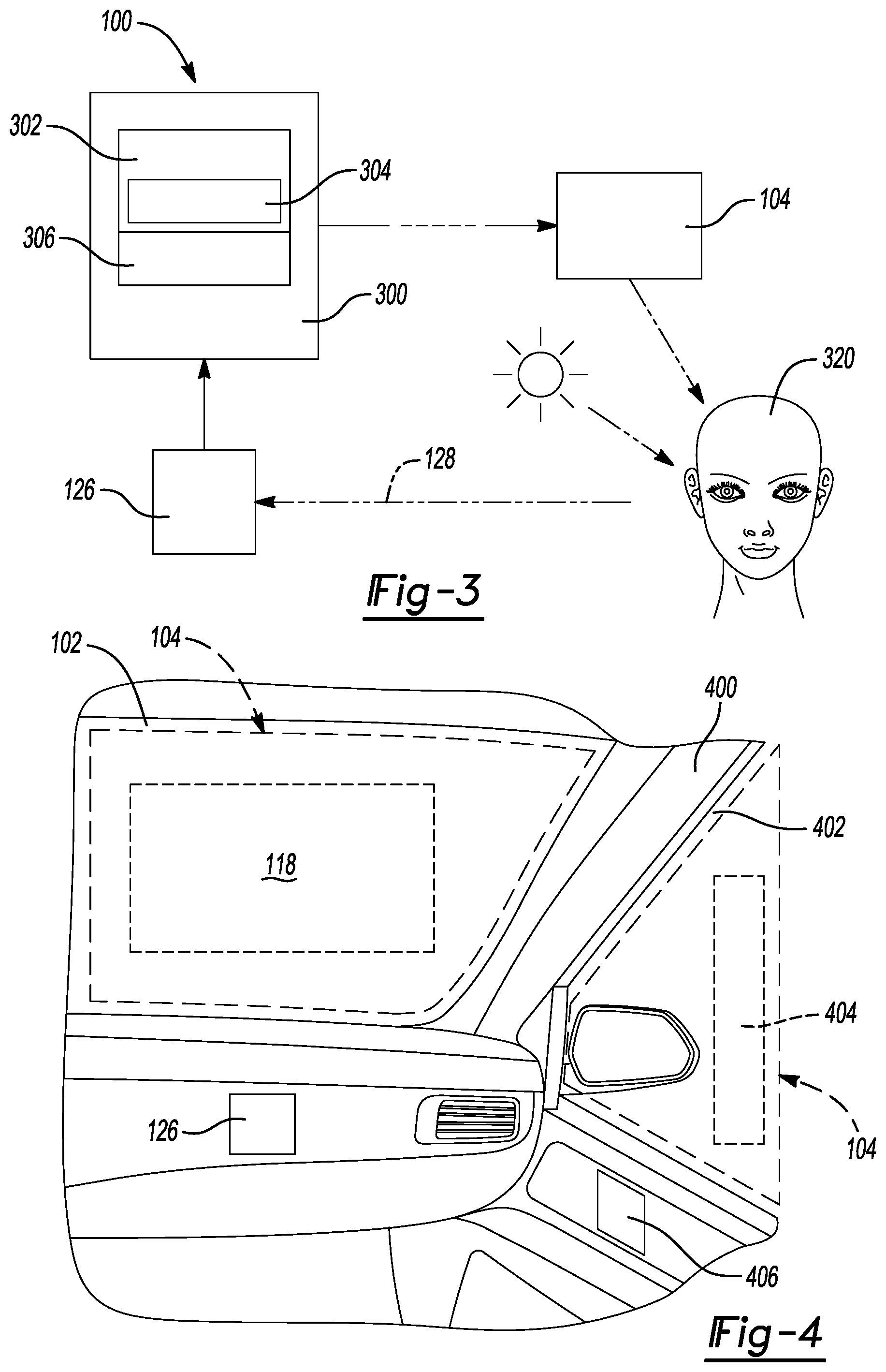 Patent US12504936 Figure 3 – Windshield having zonal displays