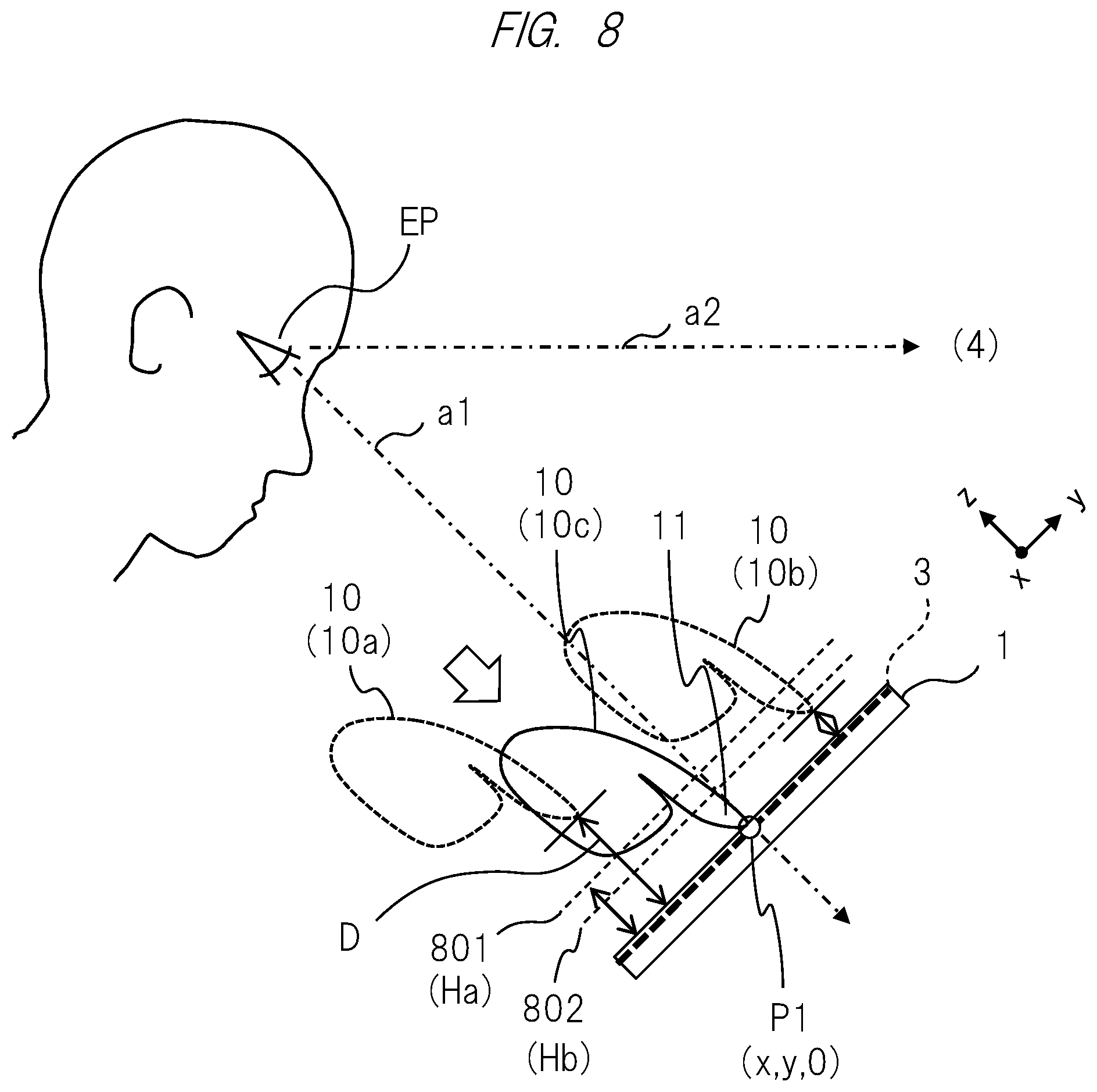 Patent US12504937 Figure 8 – Information display apparatus and method