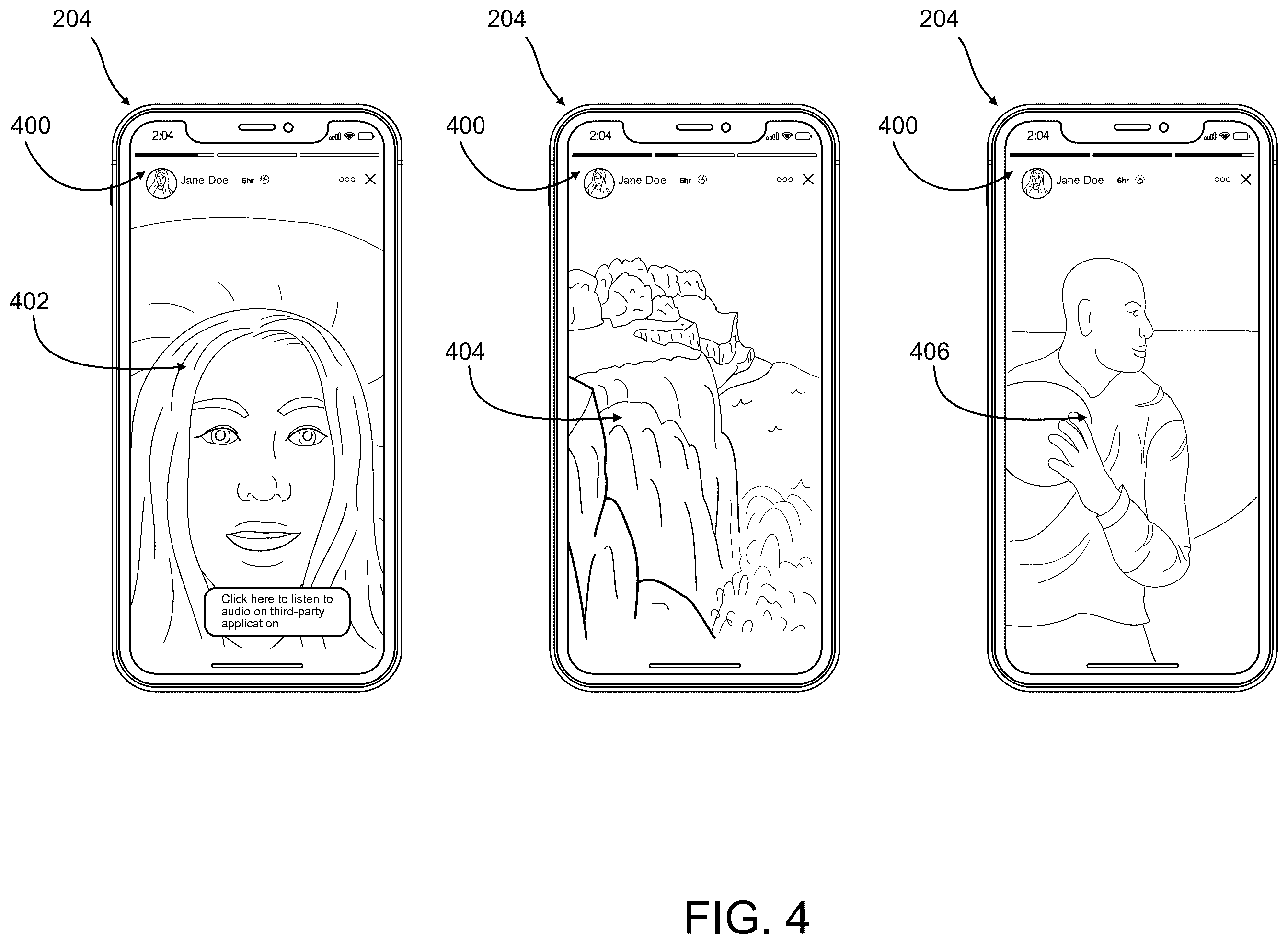 Patent US12504943 Figure 4 – Multi-application audio splicing