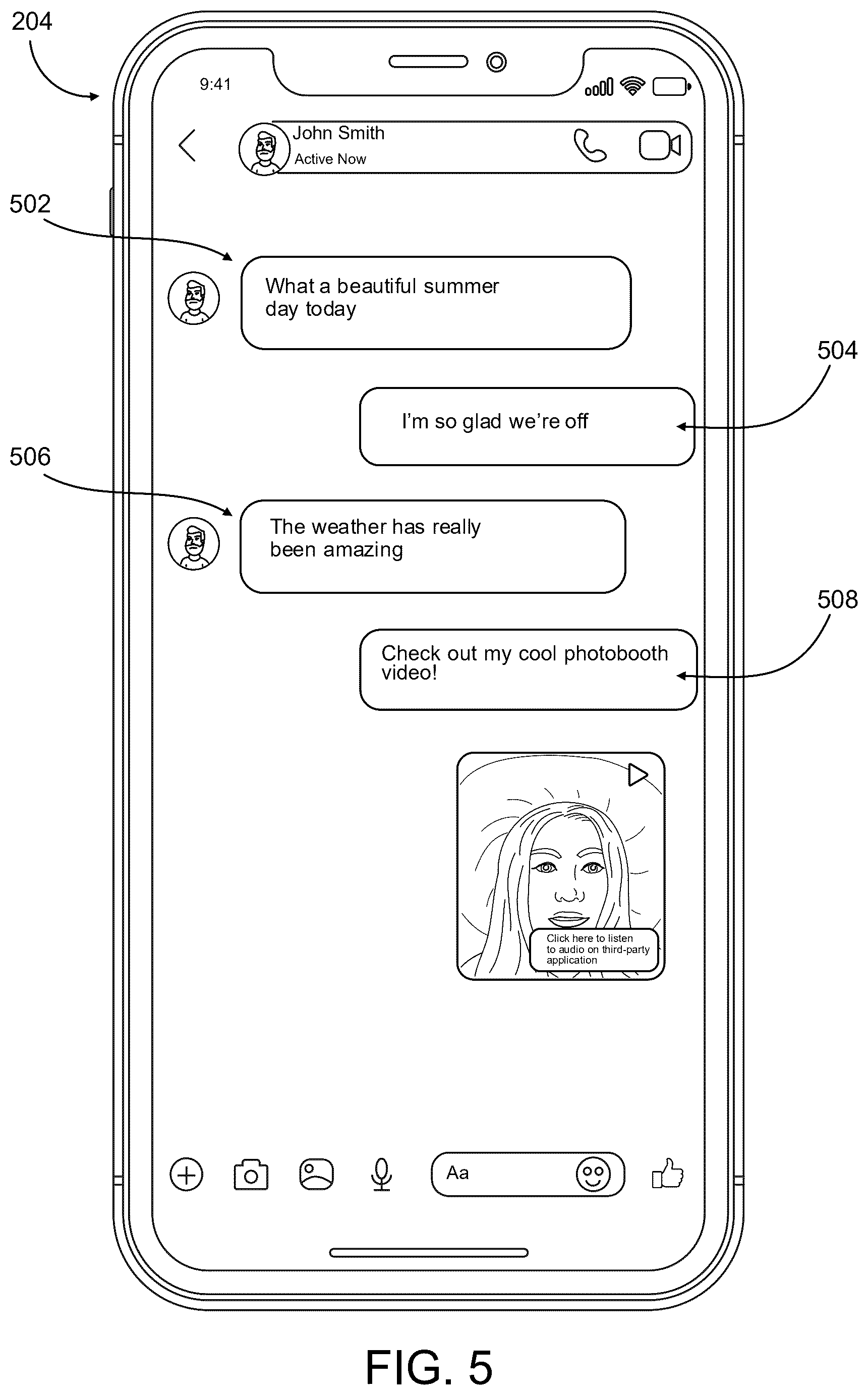 Patent US12504943 Figure 5 – Multi-application audio splicing