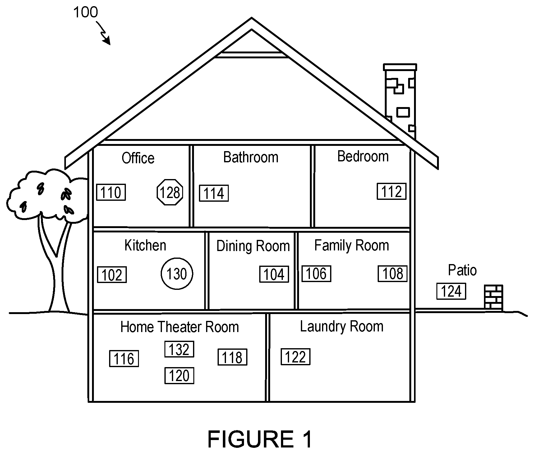 Patent US12504946 Figure 1 – Playback transfer in a media playback system