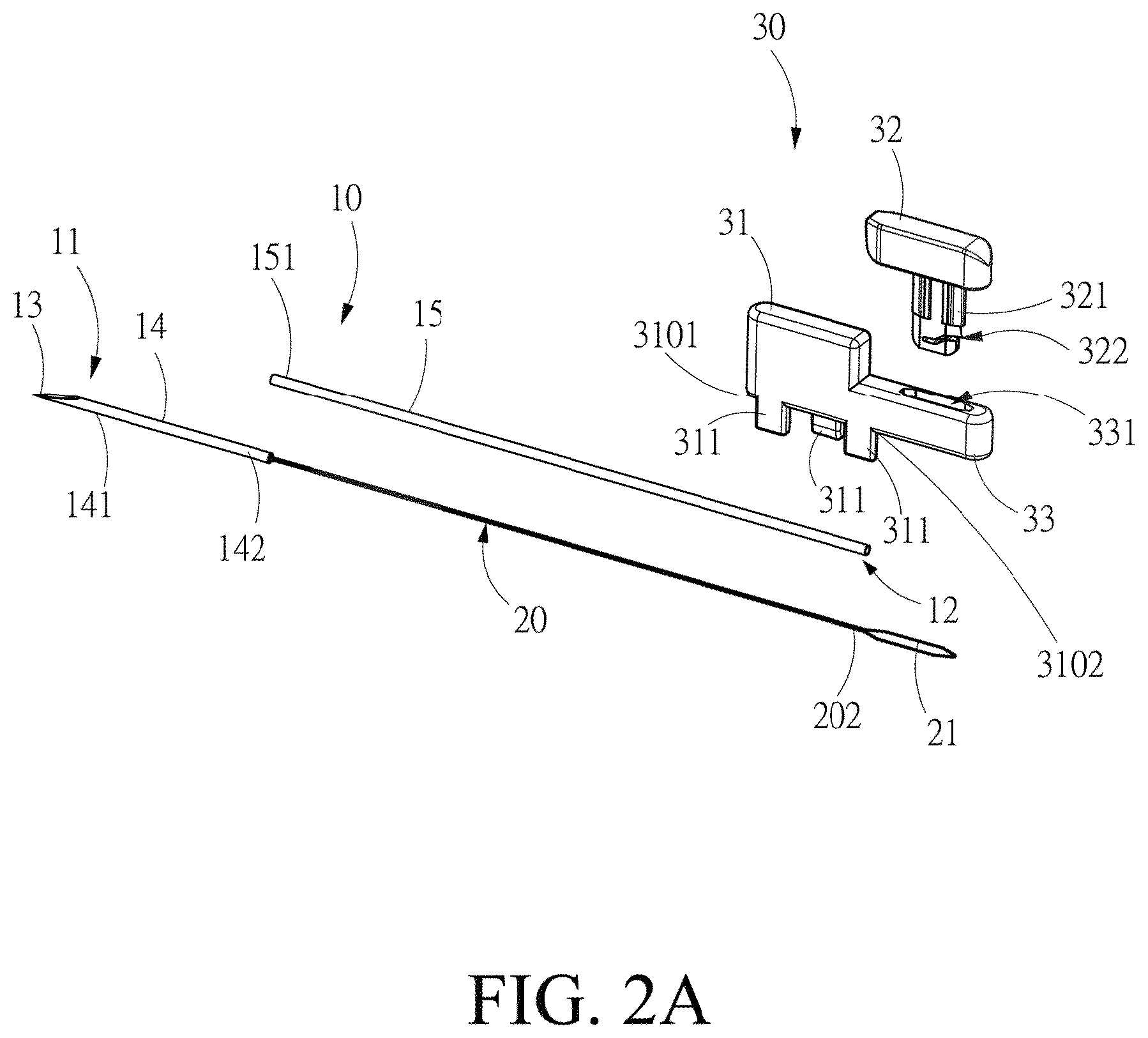 Patent US12508017 Figure 2 – Surgical guidewire device and suture fixation system