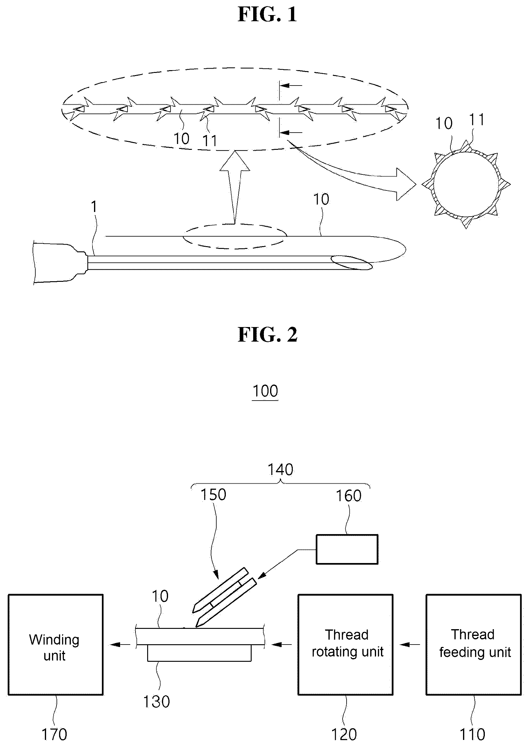 Patent US12508018 Figure 1 – Biodegradable thread manufacturing apparatus and method, and biodegradable thread thereof