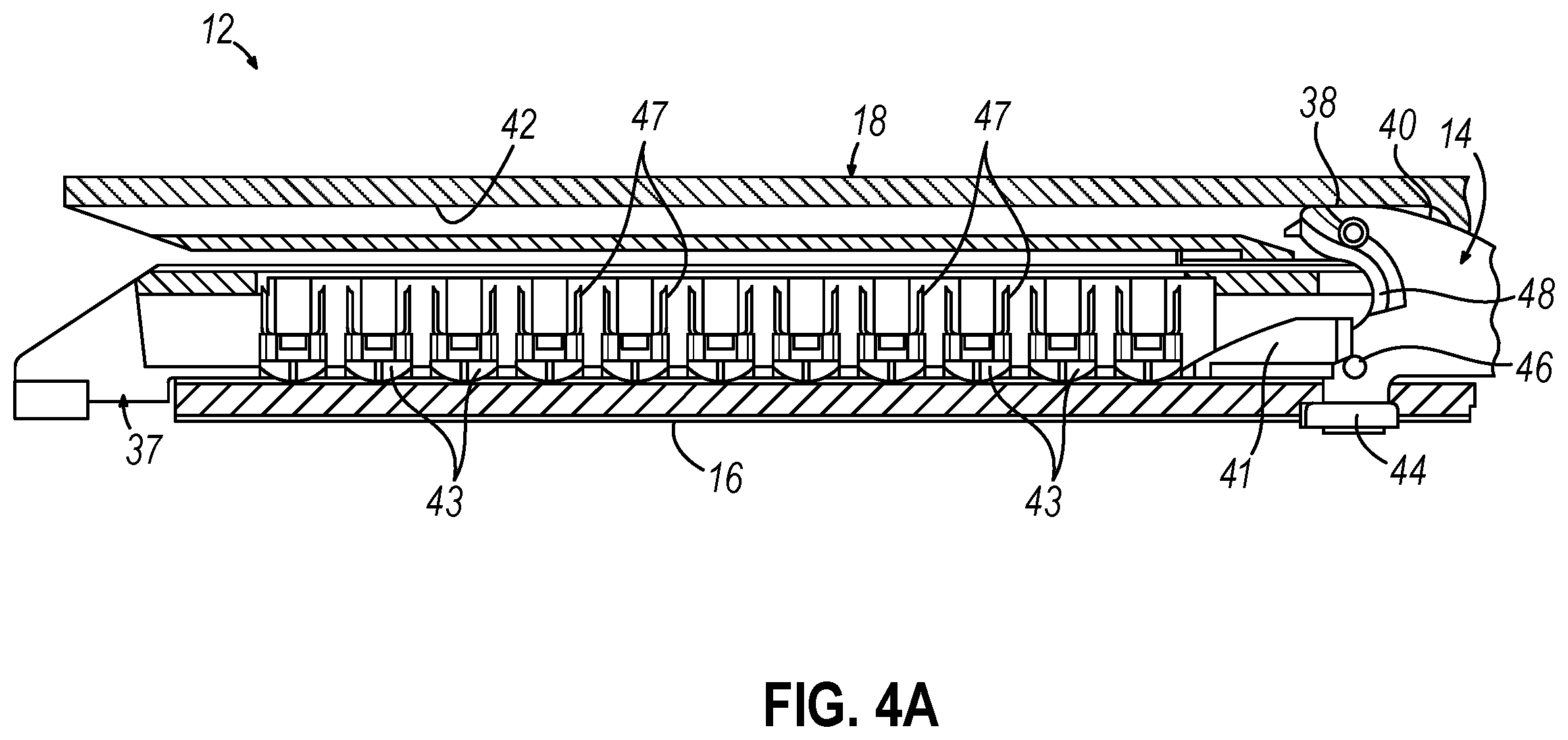 Patent US12508022 Figure 4 – Surgical stapler with toggling distal tip