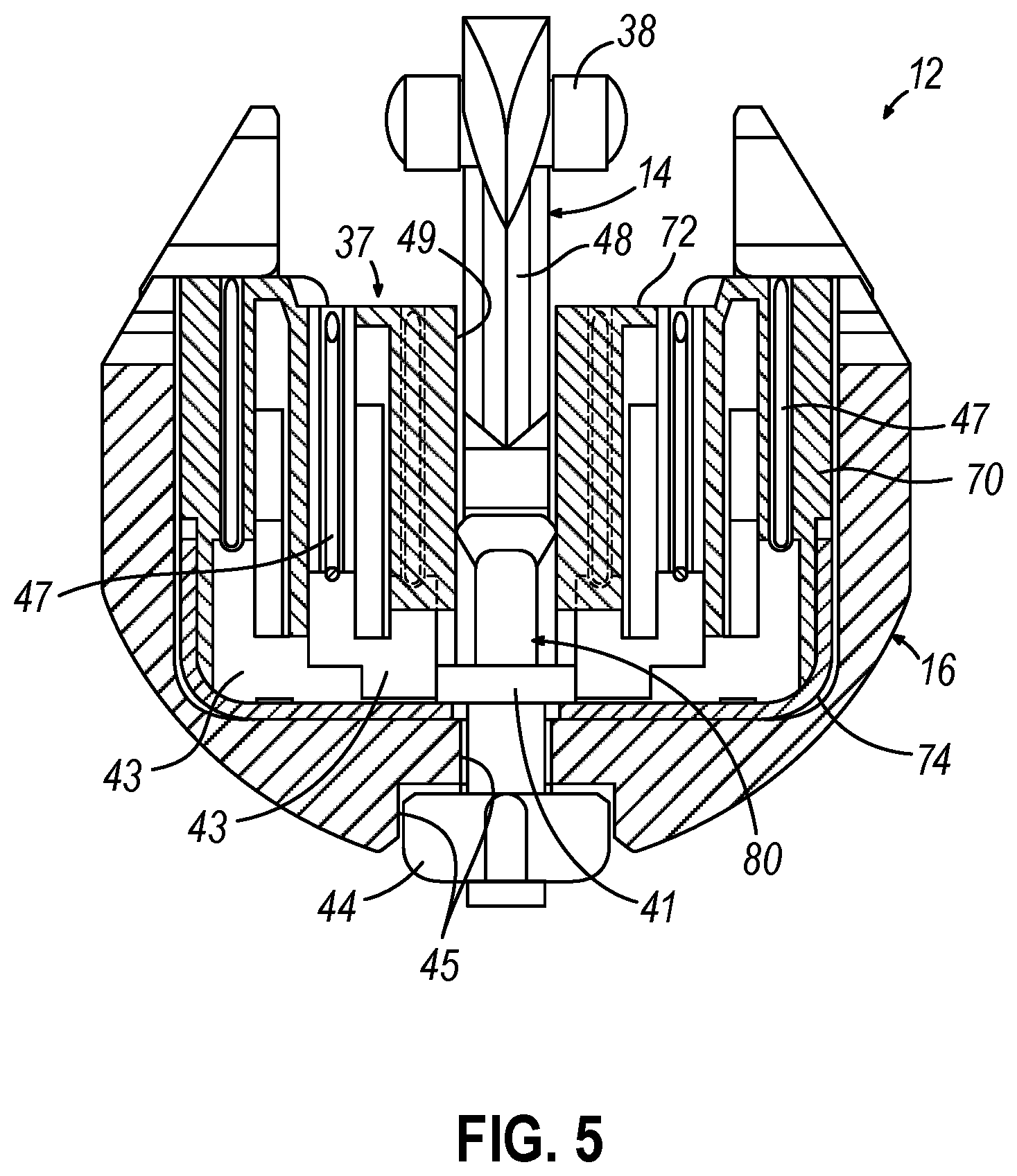 Patent US12508022 Figure 6 – Surgical stapler with toggling distal tip