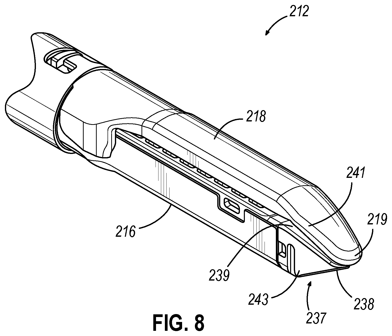 Patent US12508022 Figure 9 – Surgical stapler with toggling distal tip