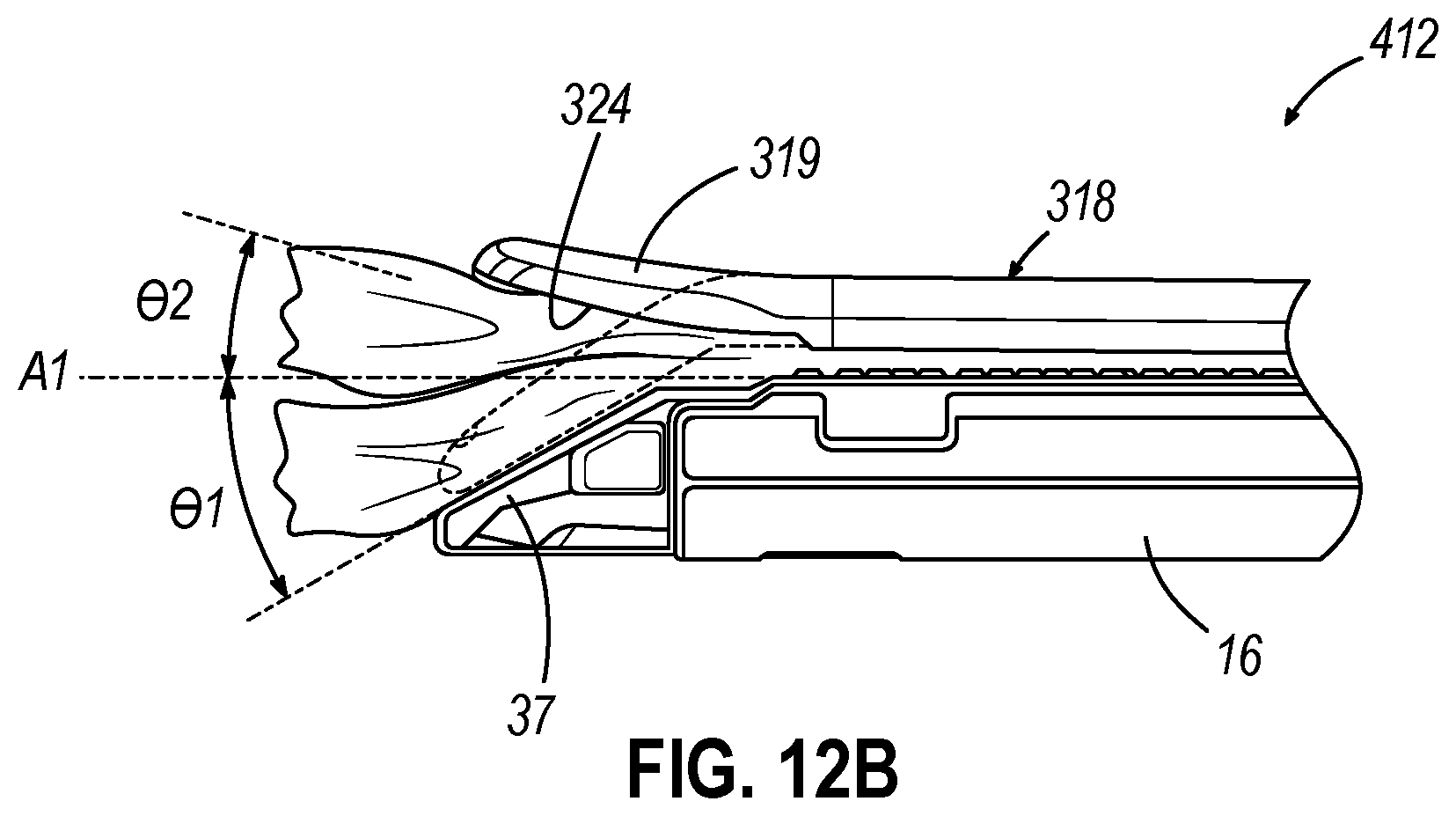 Patent US12508022 Figure 13 – Surgical stapler with toggling distal tip