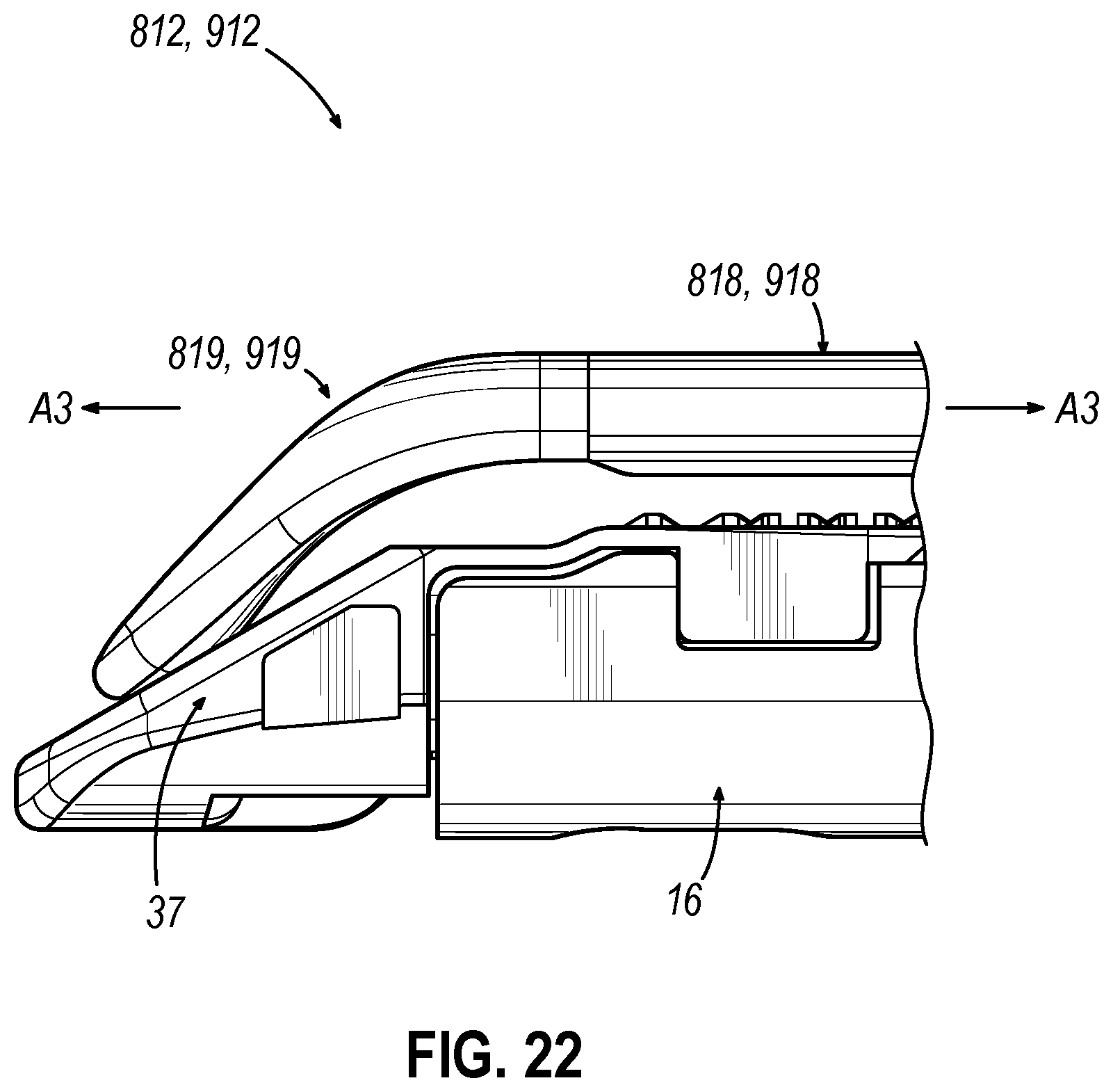 Patent US12508022 Figure 20 – Surgical stapler with toggling distal tip