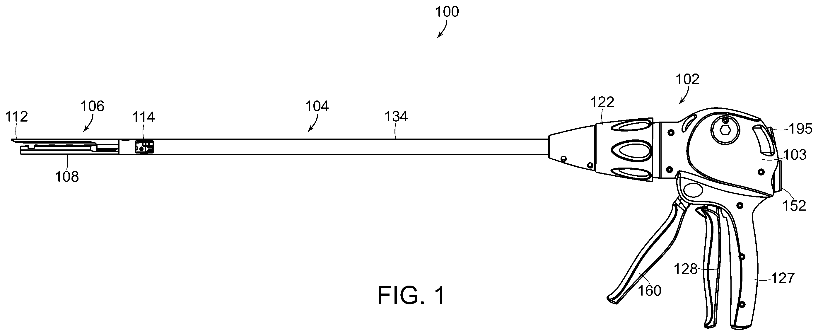 Patent US12508026 Figure 1 – Surgical stapling instrument with an articulatable end effector