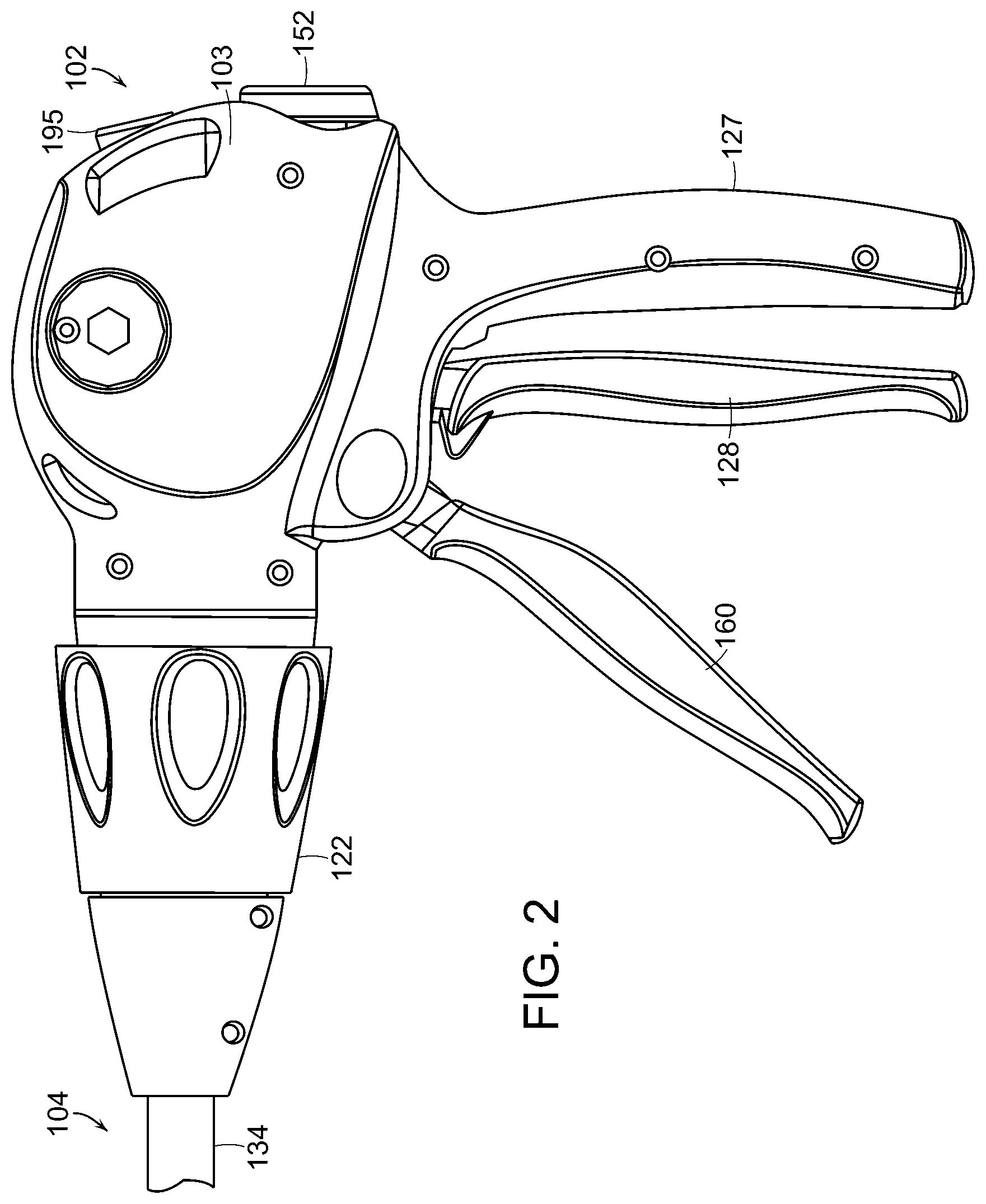 Patent US12508026 Figure 2 – Surgical stapling instrument with an articulatable end effector