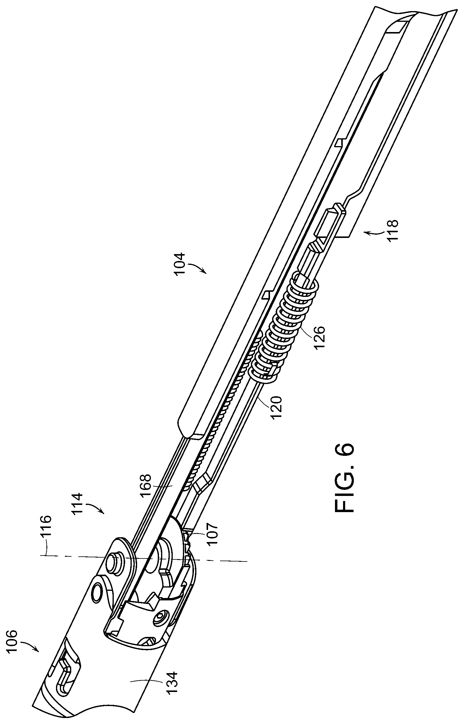 Patent US12508026 Figure 6 – Surgical stapling instrument with an articulatable end effector