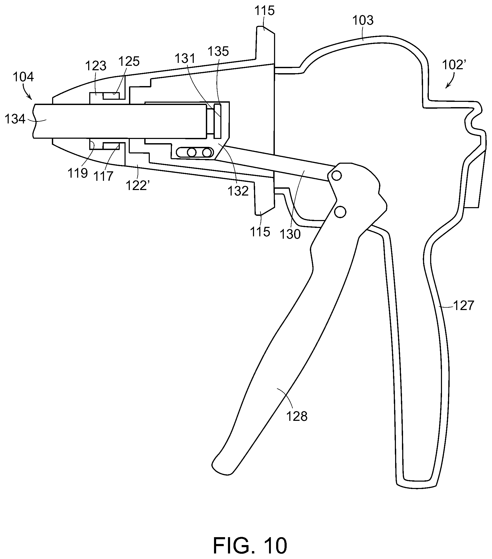 Patent US12508026 Figure 10 – Surgical stapling instrument with an articulatable end effector