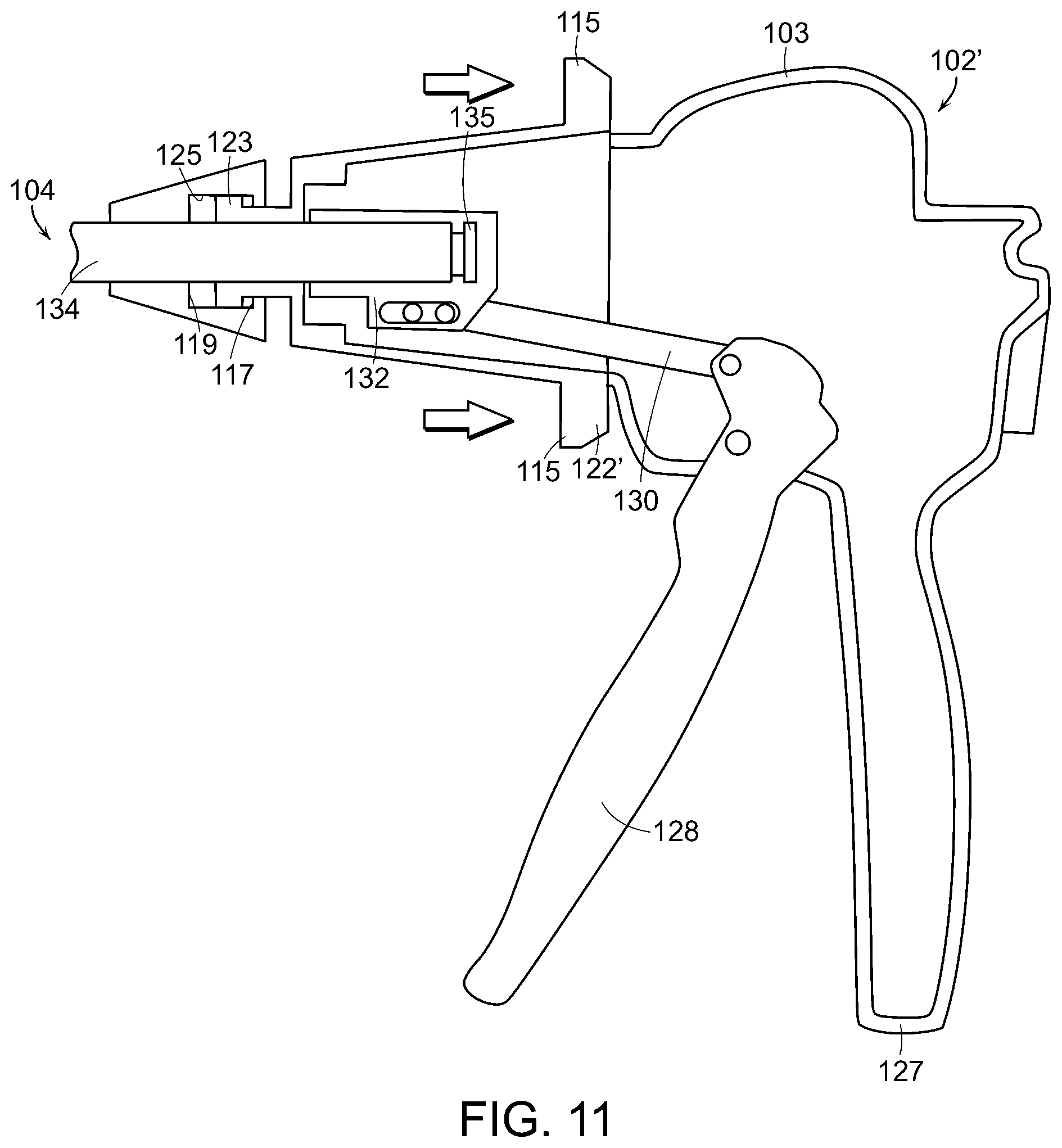 Patent US12508026 Figure 11 – Surgical stapling instrument with an articulatable end effector