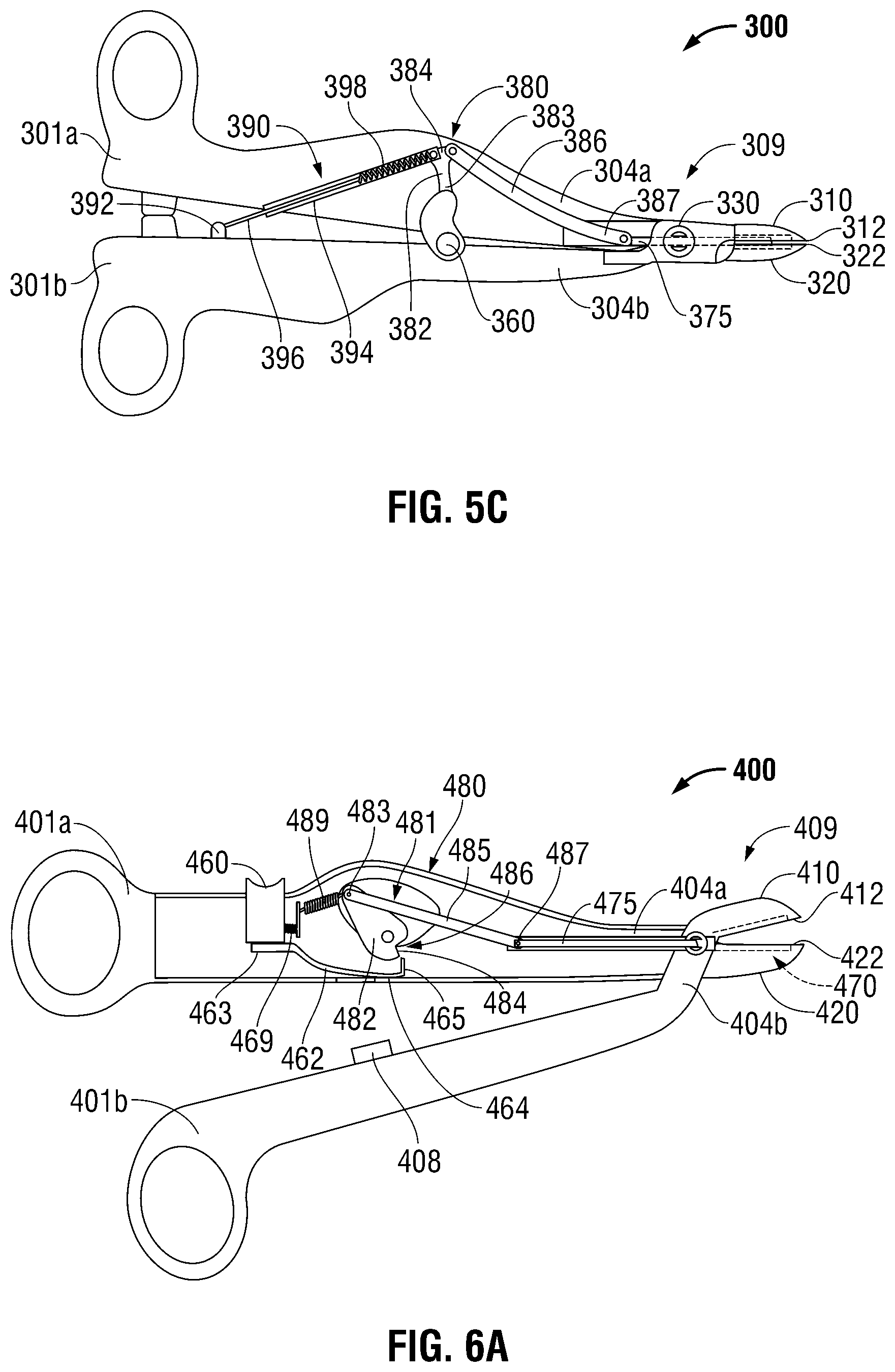 Patent US12508044 Figure 5 – Blade deployment mechanisms for surgical forceps